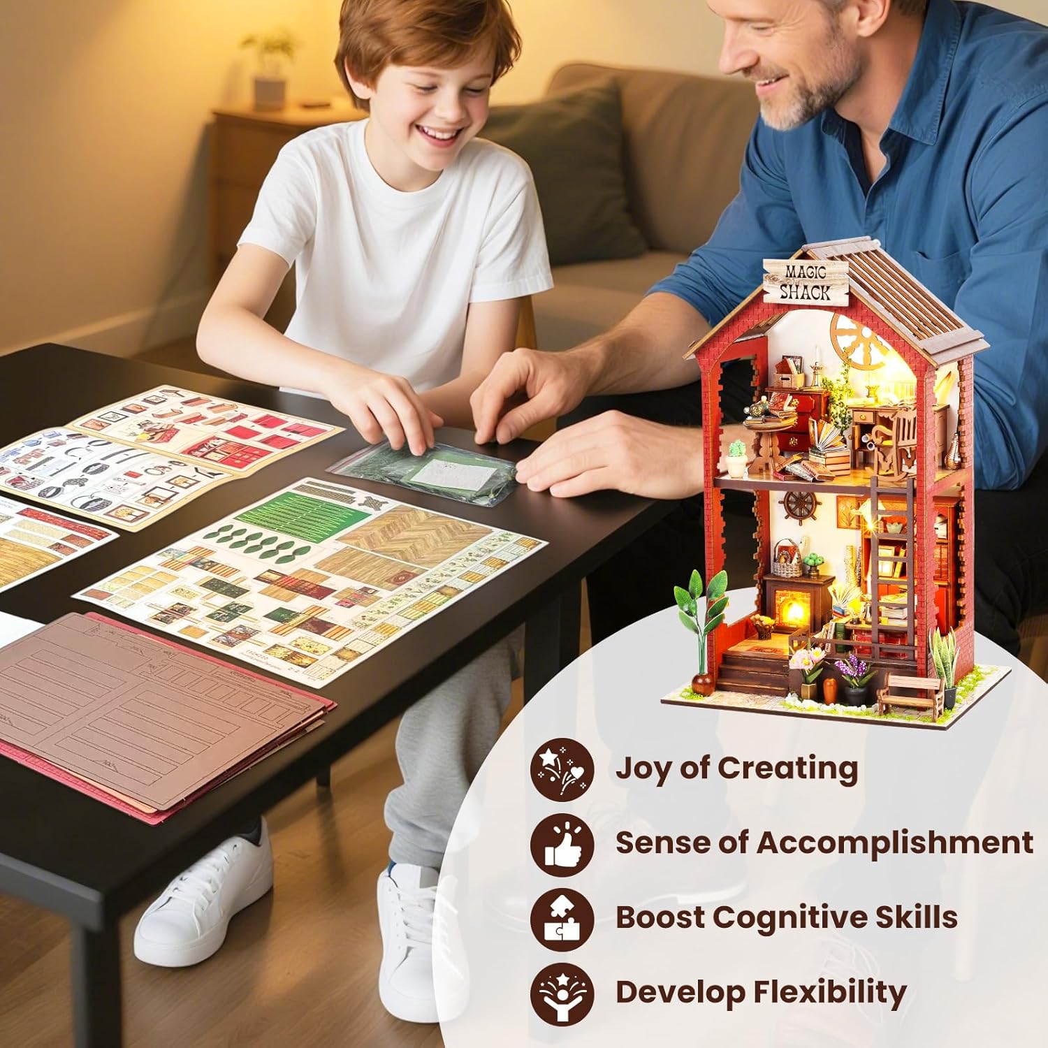 Thumbnail 4 de Lycidae Book Nook Kit für Erwachsene DIY Miniaturhaus mit Licht (14+)