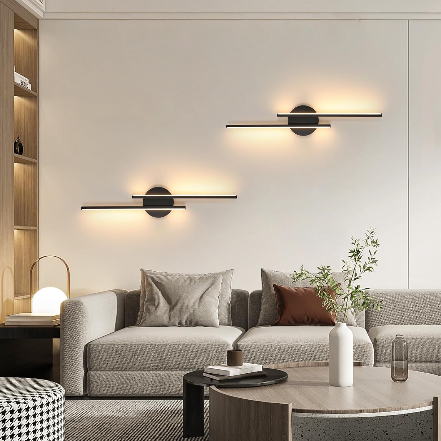 Detalle 1 de Mckalen MC-60CM-EELJ – czarny kinkiet LED 60 cm, 24 W, 2700 lm