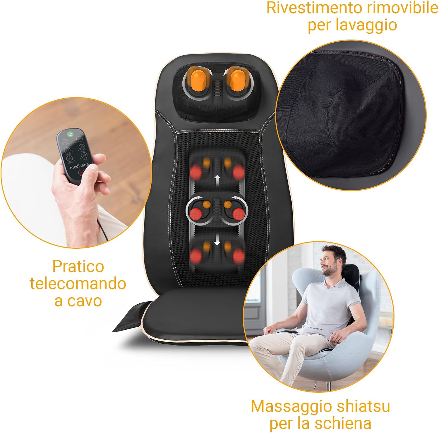 Detalle 2 de Medisana Mcn copertura massaggiante Shiatsu per schiena e collo
