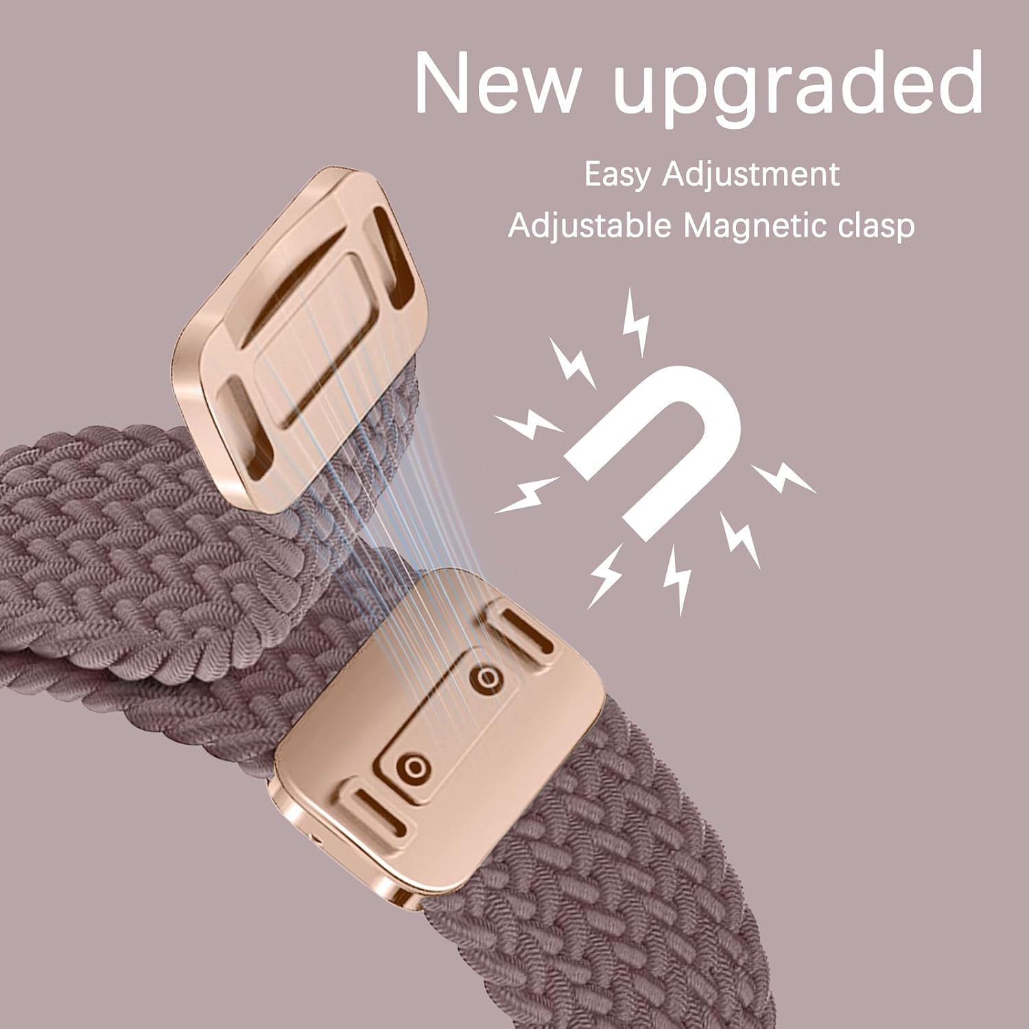 Thumbnail 2 de Hinnwer Nylon Elastic Braided Strap for Apple Watch (38–42mm) – Smoke Purple