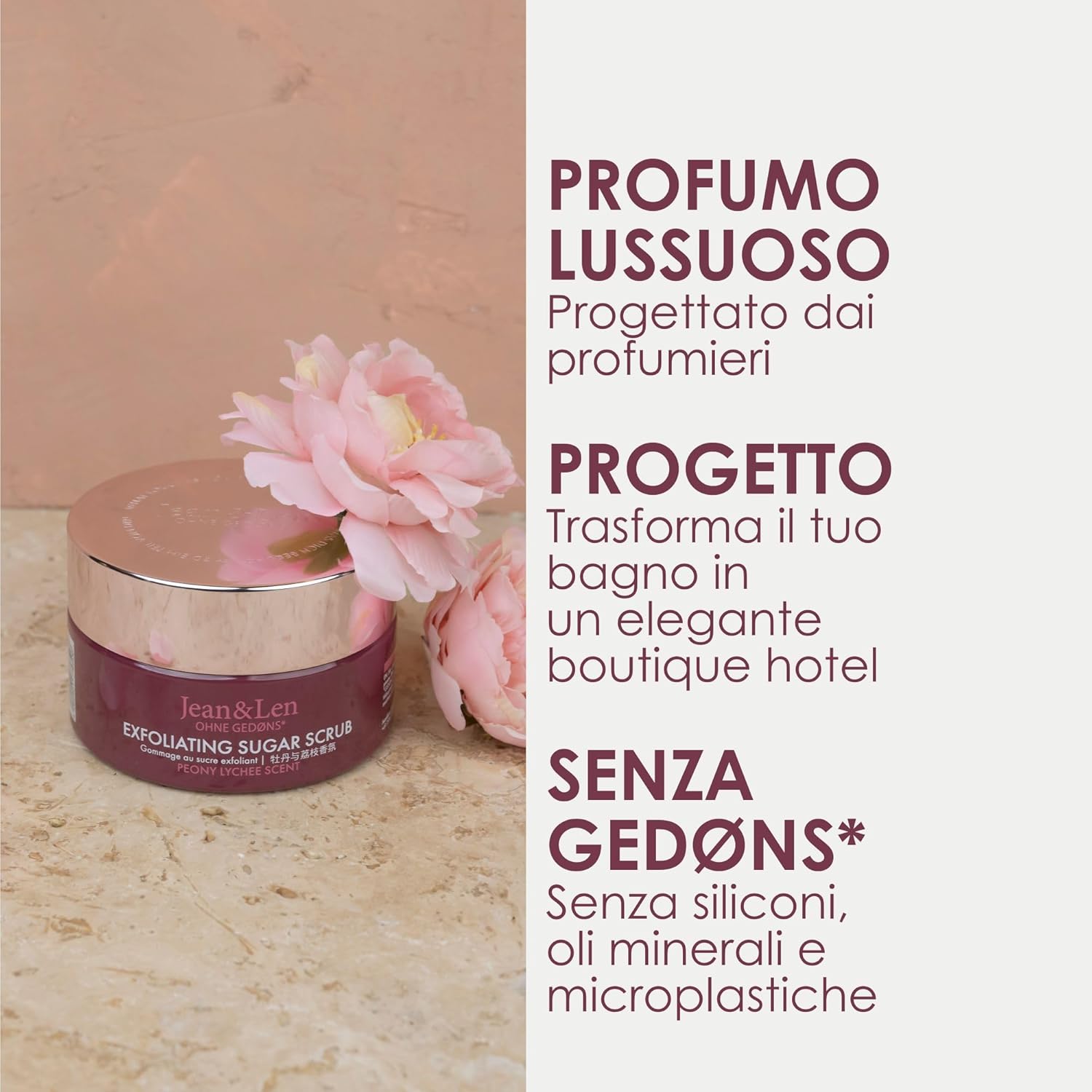 Thumbnail 1 de Jean & Len Scrub allo Zucchero Peony & Lychee — scrub corpo profumato con oli nutrienti, 200 ml