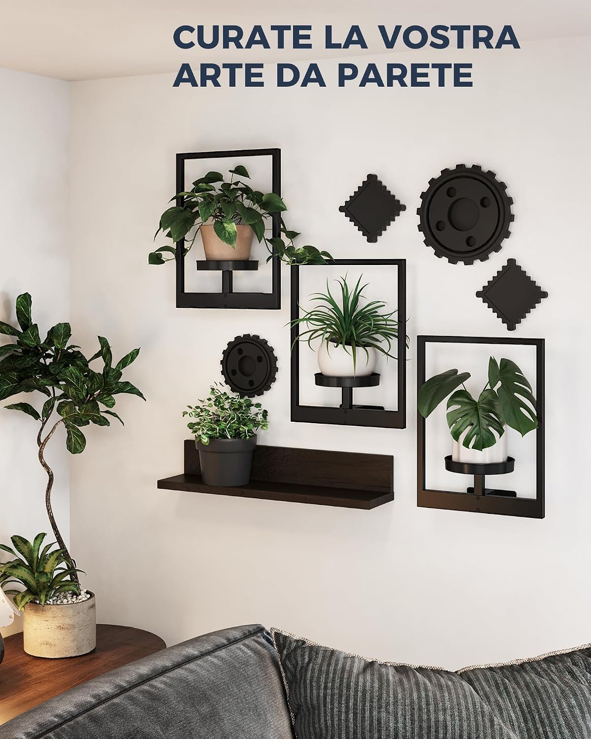 Thumbnail 6 de Bamworld Fioriere da appendere per piante da interno, confezione da 3 – design cornice e scaffali sospesi