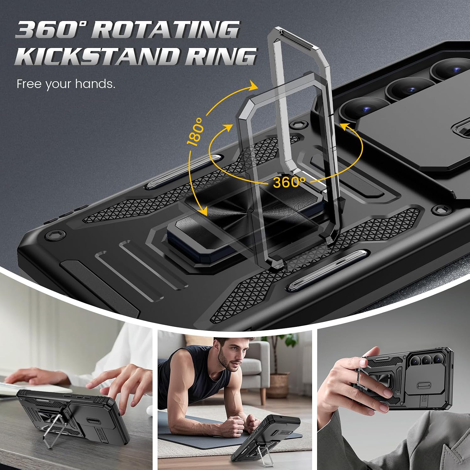 Thumbnail 4 de Doeshine S26 Ultra Case with 360° Ring Stand