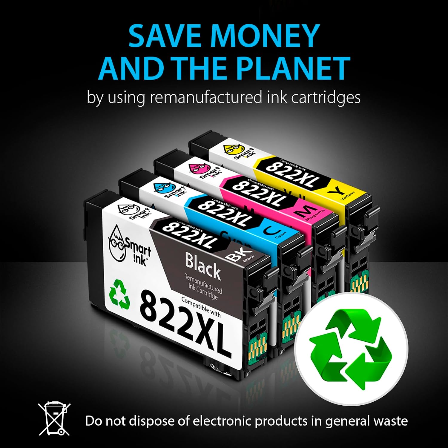 Thumbnail 6 de Smart Ink 4pT822XL822XL Remanufactured 822XL Ink Cartridge 4-Pack