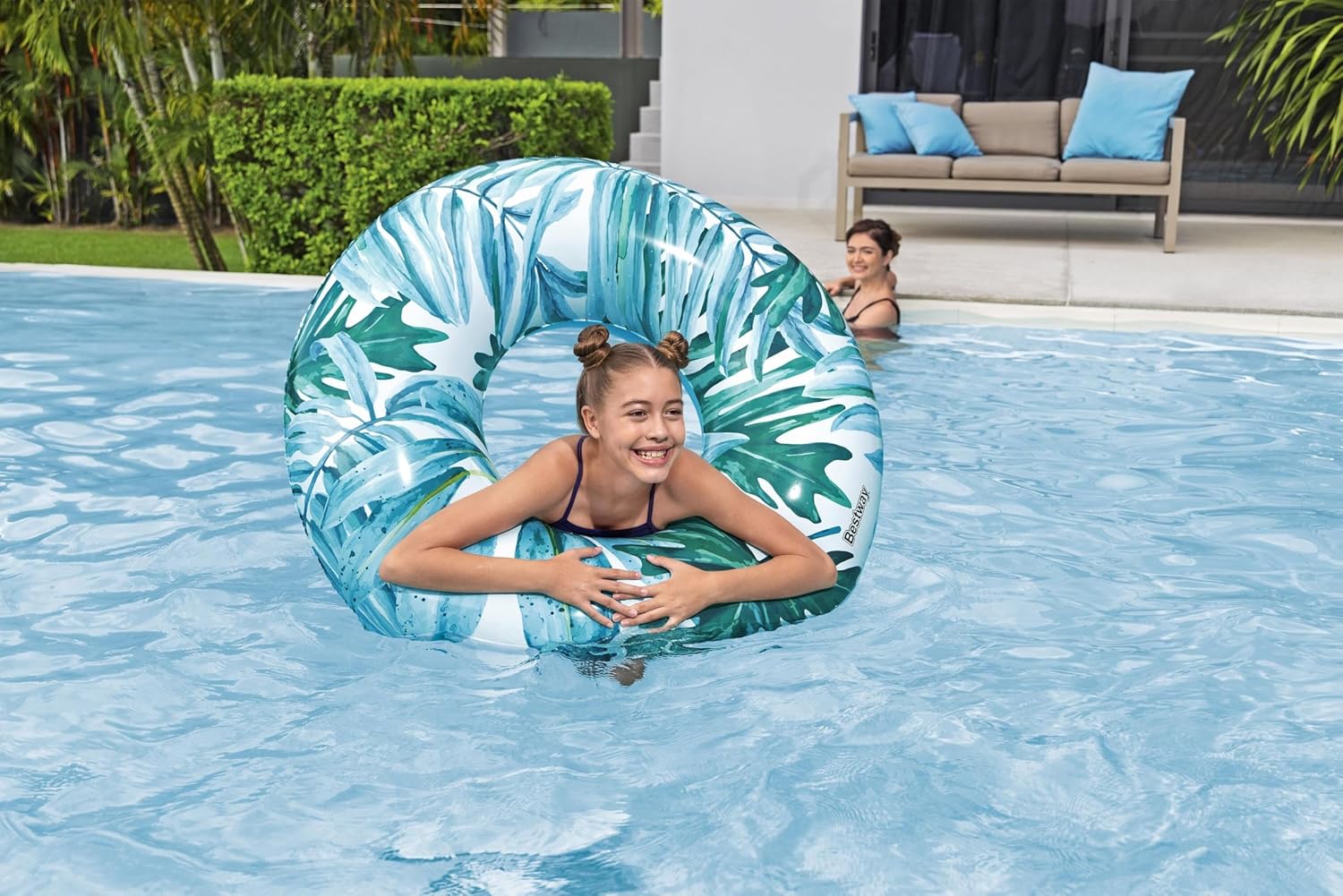 Detalle de Bouée d’eau Bestway 36237 Tropical Palms (119 cm) : modèle à coloris assortis