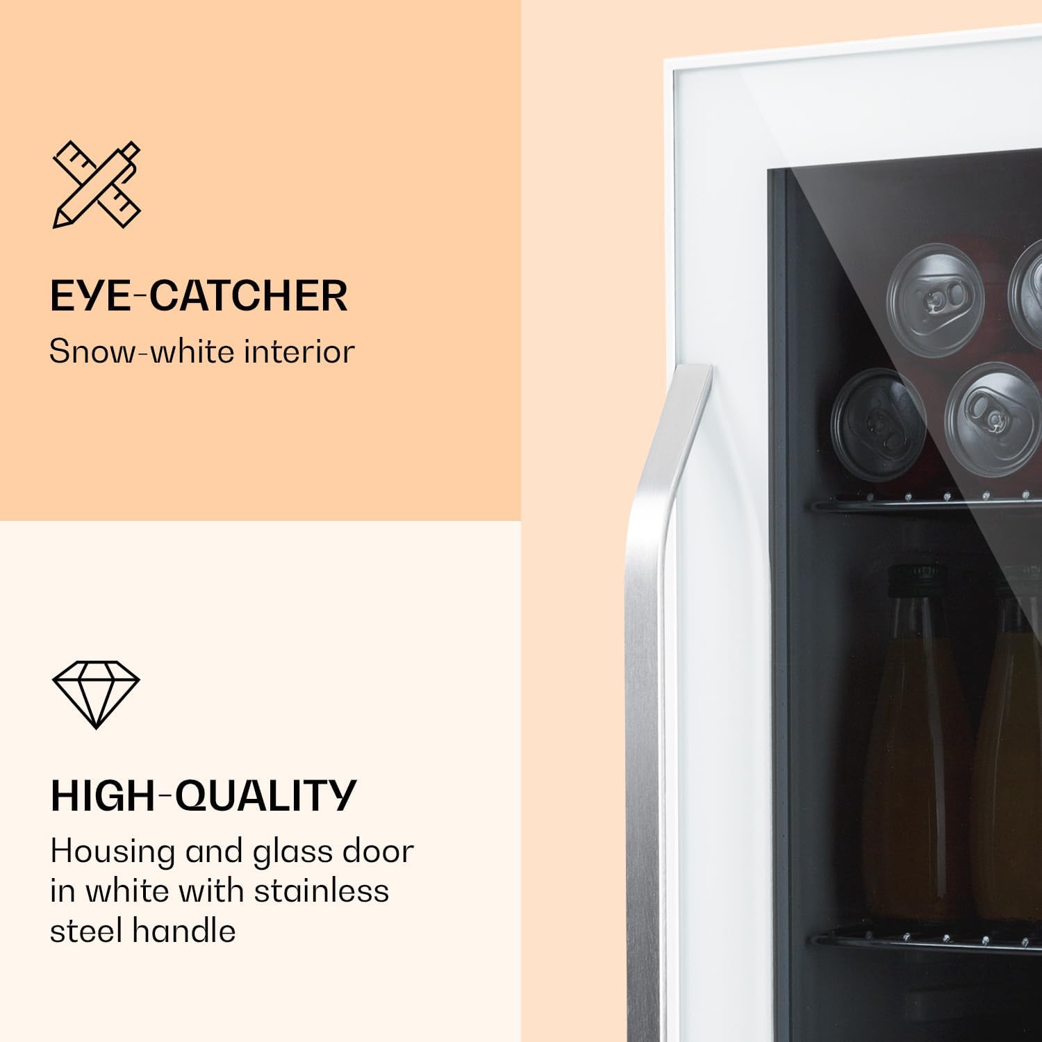 Detalle de Klarstein Beersafe XXL 80L Drinks Fridge with Glass Door and 3 Shelves