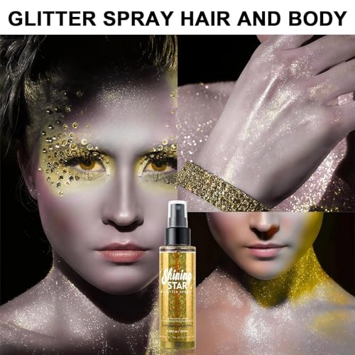 Thumbnail 1 de AuraBeen Shining Star Glitter Spray: Waterproof, Quick-Dry Golden Sparkle for Face, Body, Hair and Clothes