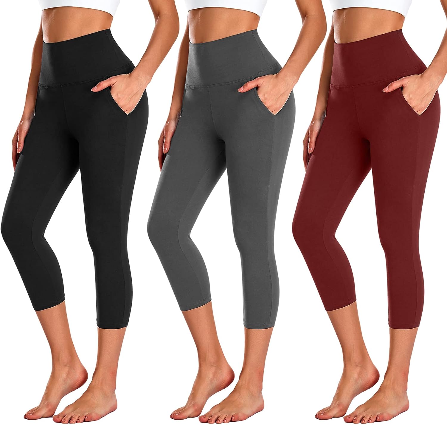 Thumbnail 6 de NEW YOUNG 3-Pack Capri Leggings with Pockets (High-Waisted Tummy Control)