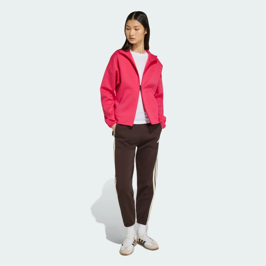 Detalle 2 de Sudadera Adidas Z.N.E. con capucha y cremallera en rosa