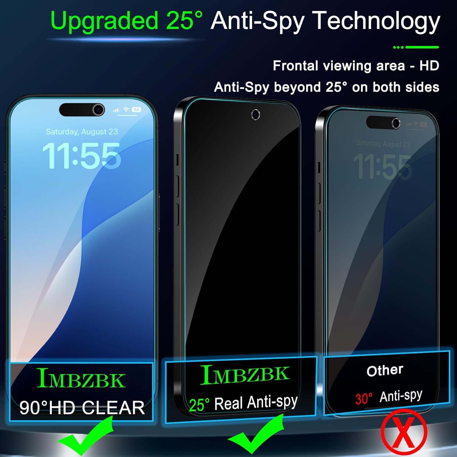 Detalle 2 de IMBZBK Protector Privacidad iPhone 17 Pro 6.3