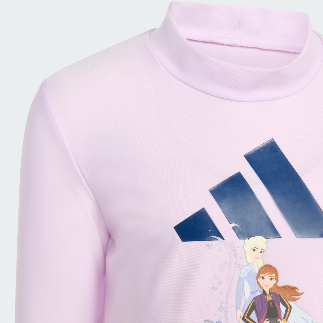 Detalle de Camiseta de Natación Adidas Disney Frozen – color violeta, para fans de la piscina