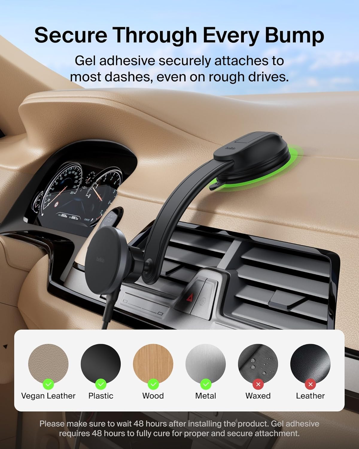 Thumbnail 4 de Belkin Wireless Car Charger MagSafe Mount 1M