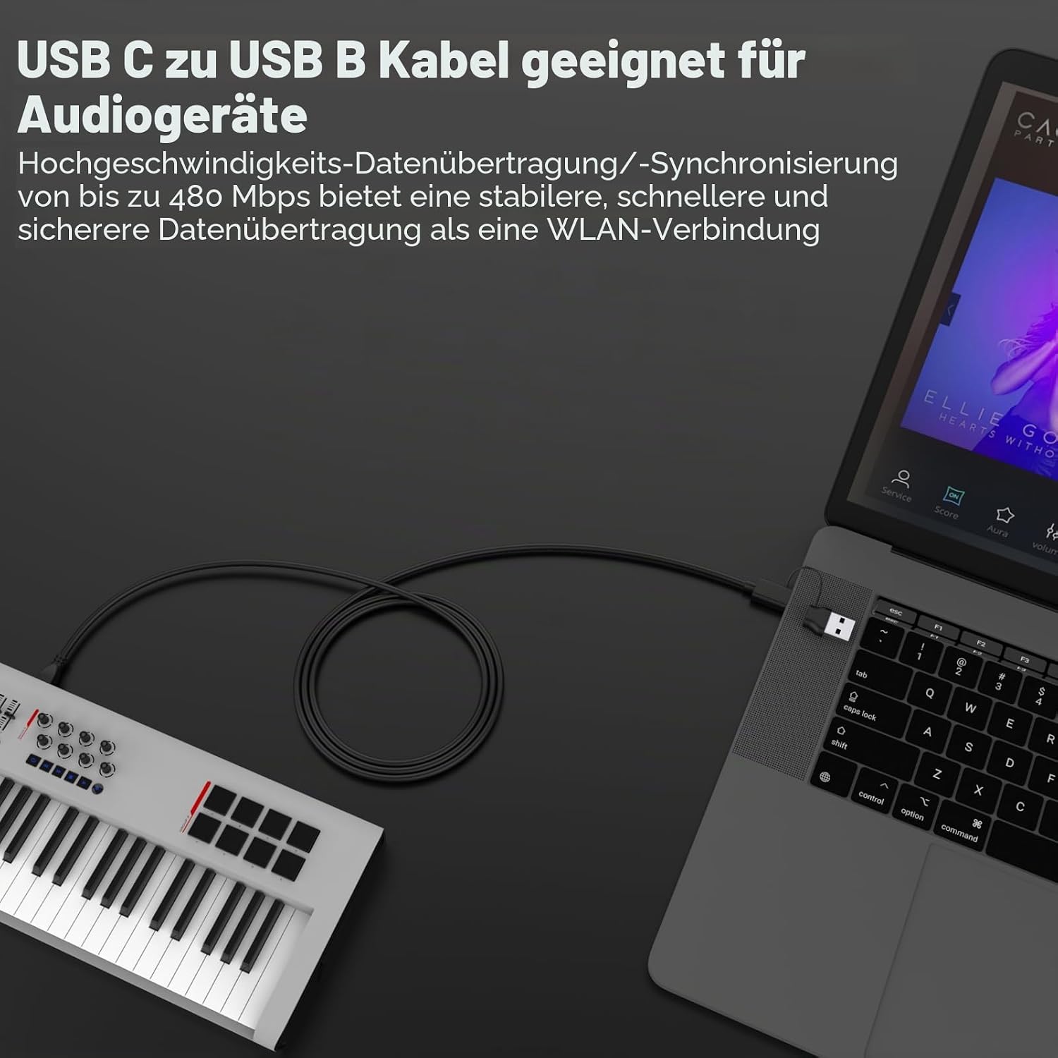 Thumbnail 6 de Zosvoses USB A/C auf USB B Druckerkabel 2-in-1 – Hochgeschwindigkeits-Scanner-/Druckerkabel, 1 m, USB-C/USB-A kompatibel