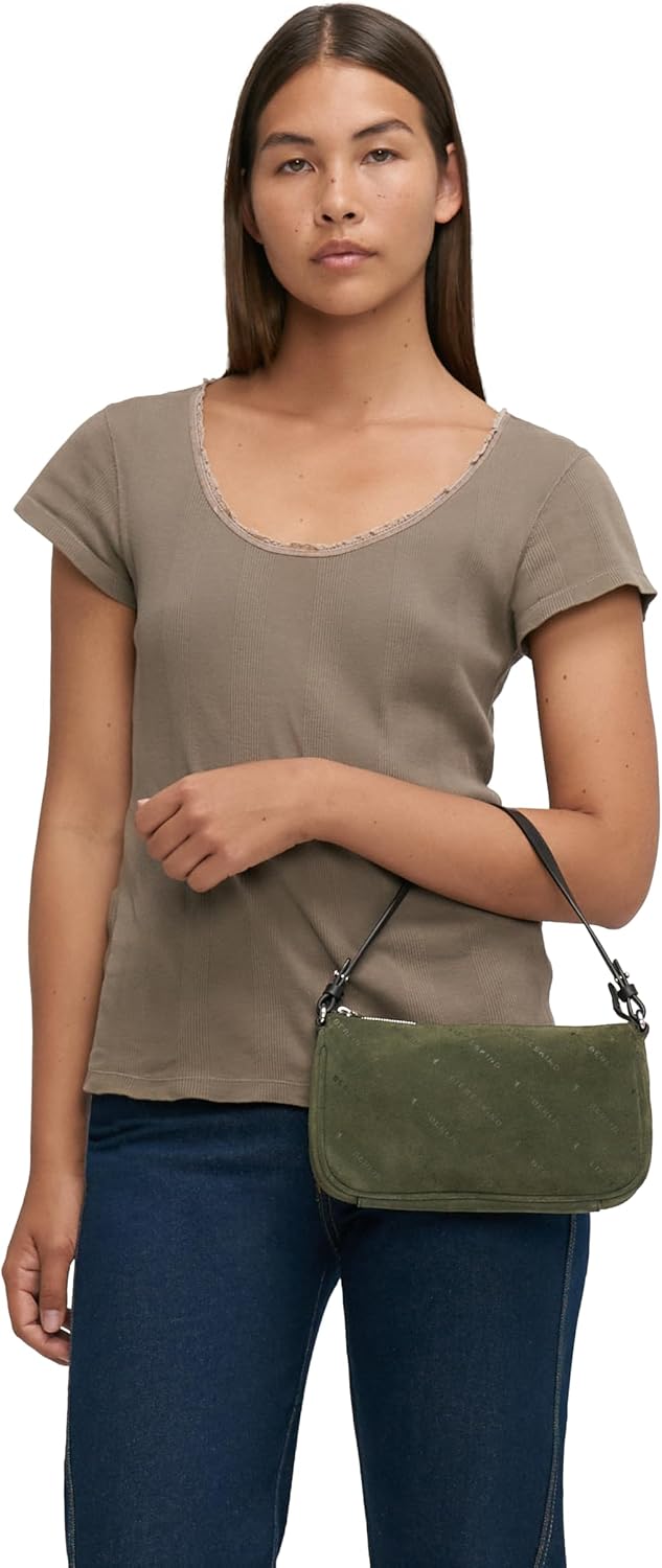 Detalle de LIEBESKIND Crossbody S Monogram Suede Crossbody – kompakte Ledertasche mit Monogramm-Logo
