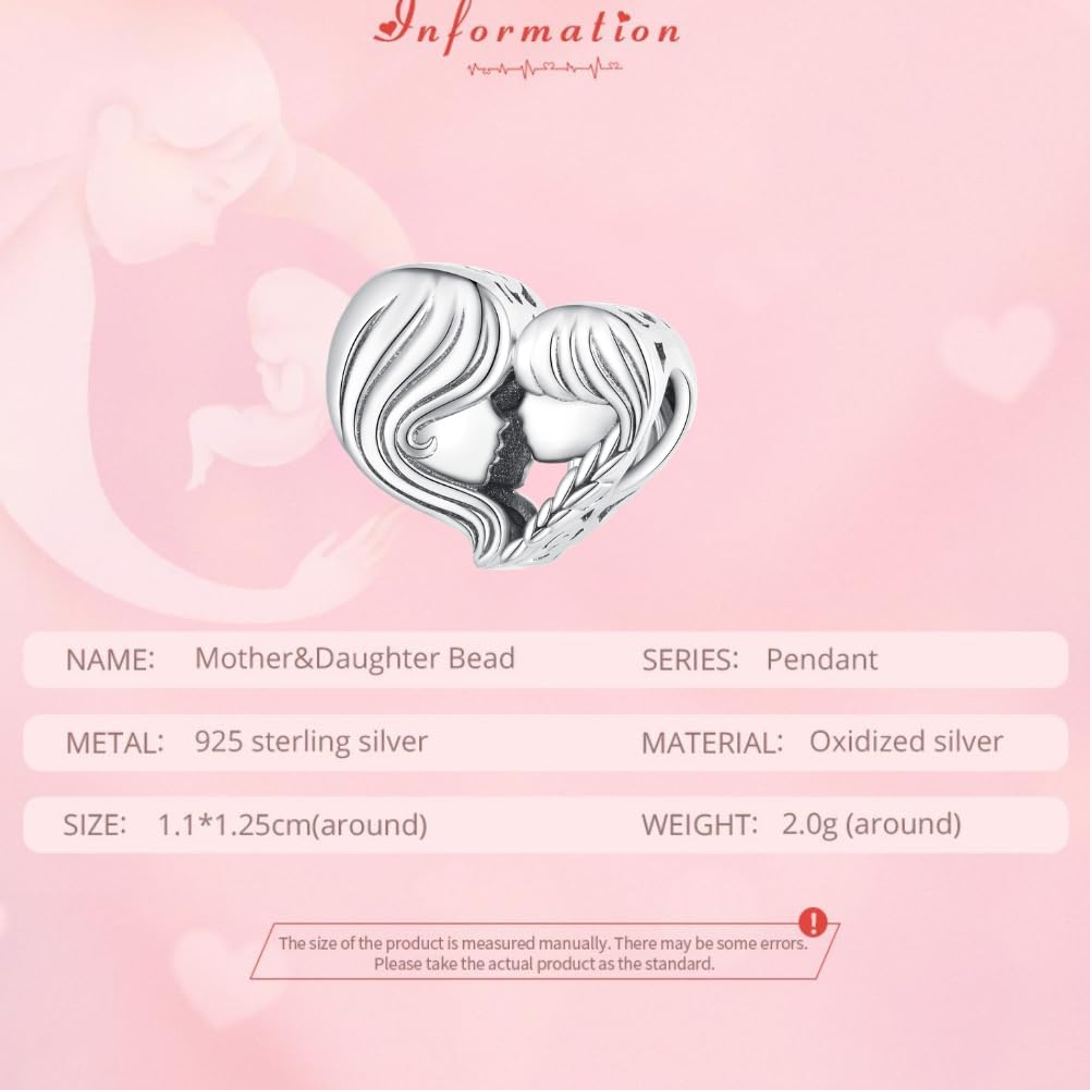 Detalle 2 de 925 Sterling Silber Mutter-Tochter Charms Anhänger für Pandora 💎