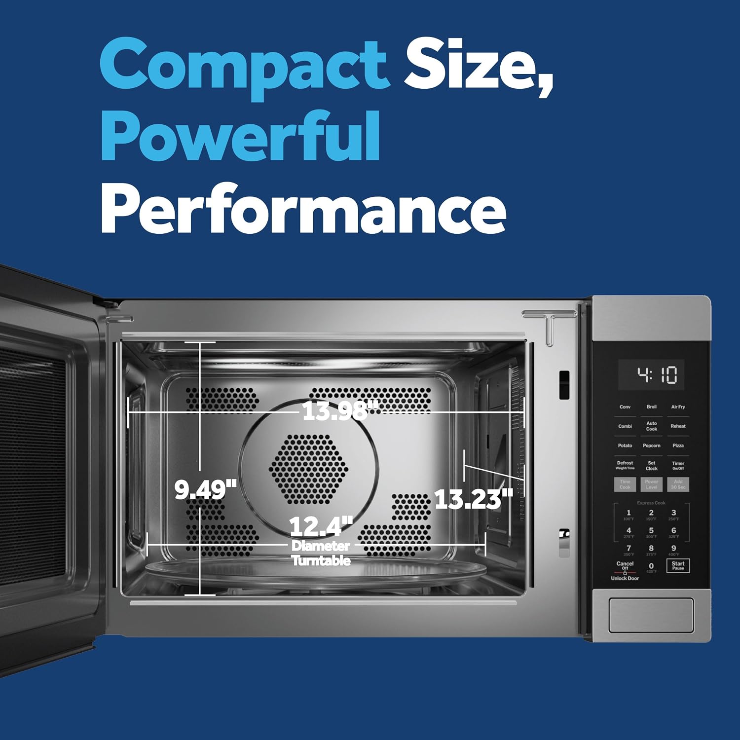 Detalle de GE GCST10A1WSS 1.0 Cu Ft Convection Microwave Oven