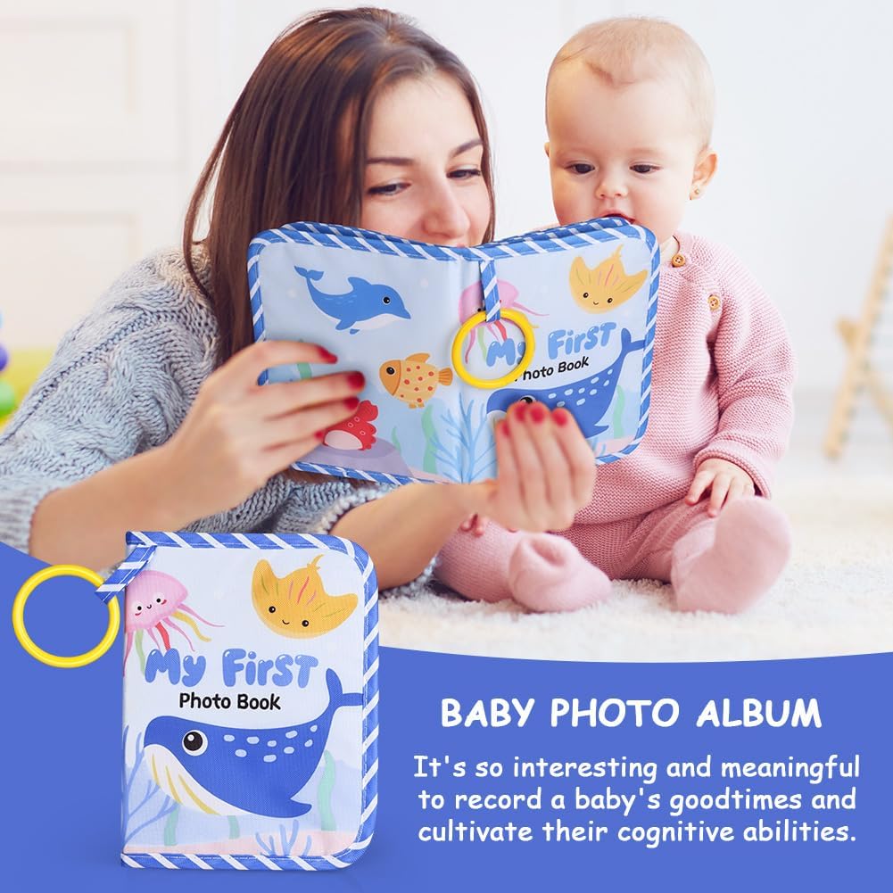 Thumbnail 3 de Aolso Album Nascita per Bambini e Neonati — Libro Fotografico in Tessuto Morbido, 17 Foto-Animali Marini