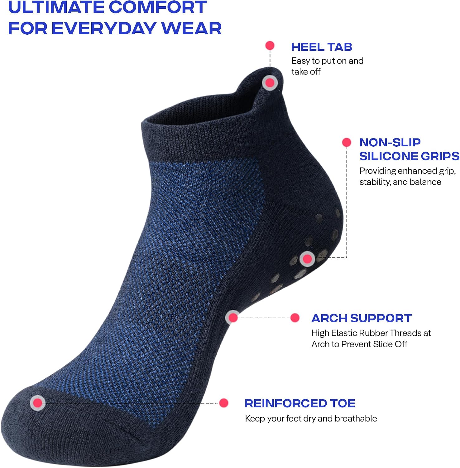 Detalle de CoolMate Mens Grip Socks Size 6-10