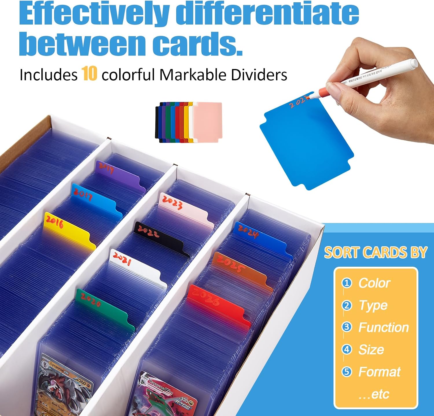 Detalle de Bentoward Cardboard Card Storage Box, 4-Pack Foldable White, 4 Compartments per Box