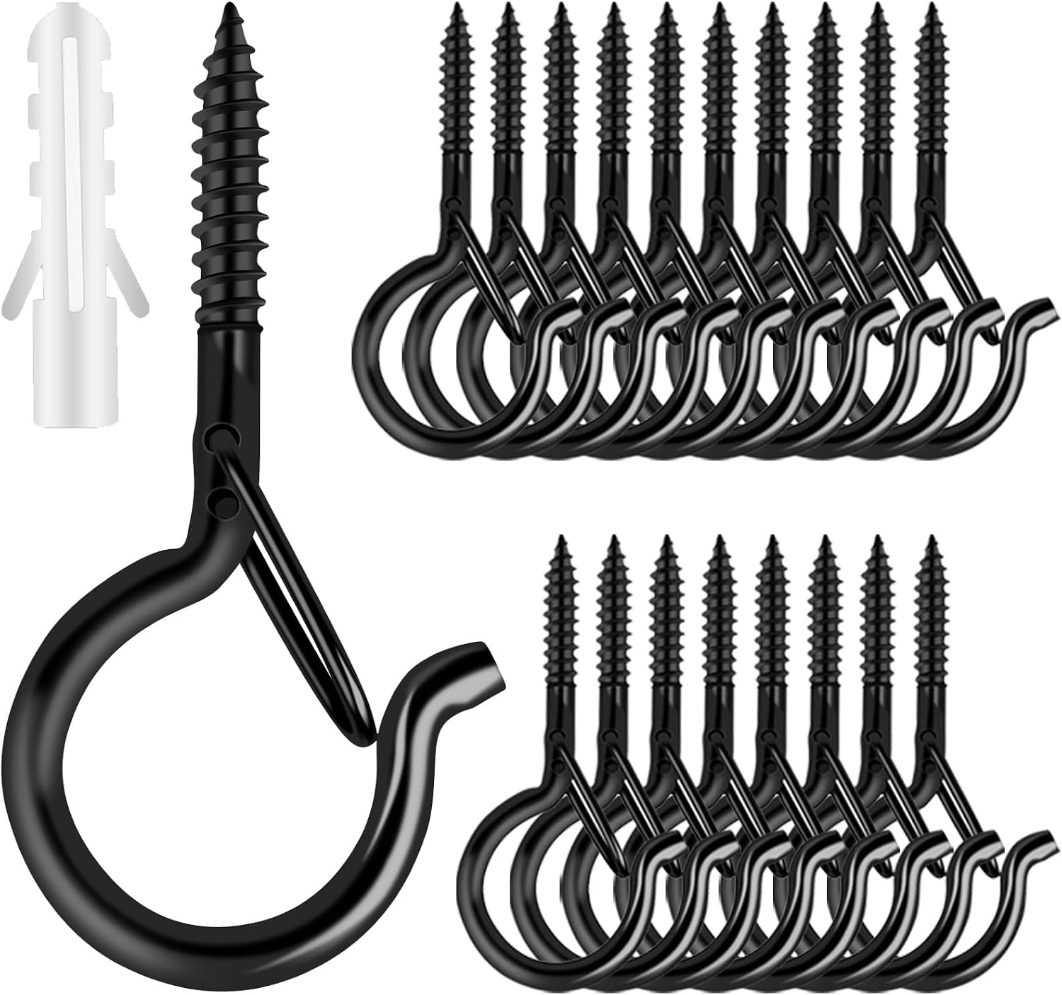 Detalle de FSAH FSAH Screw Hooks for Outdoor String Lights, 25-Piece Set with Safety Buckles