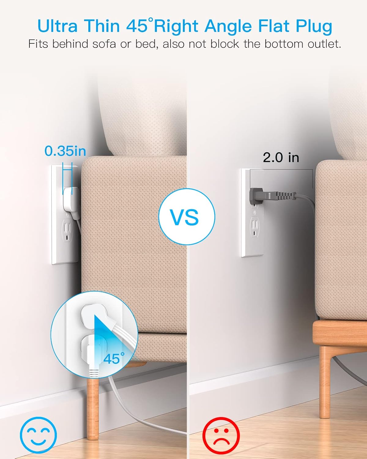 Thumbnail 2 de HANYCONY Surge Protector Strip, 8 Outlets ⚡