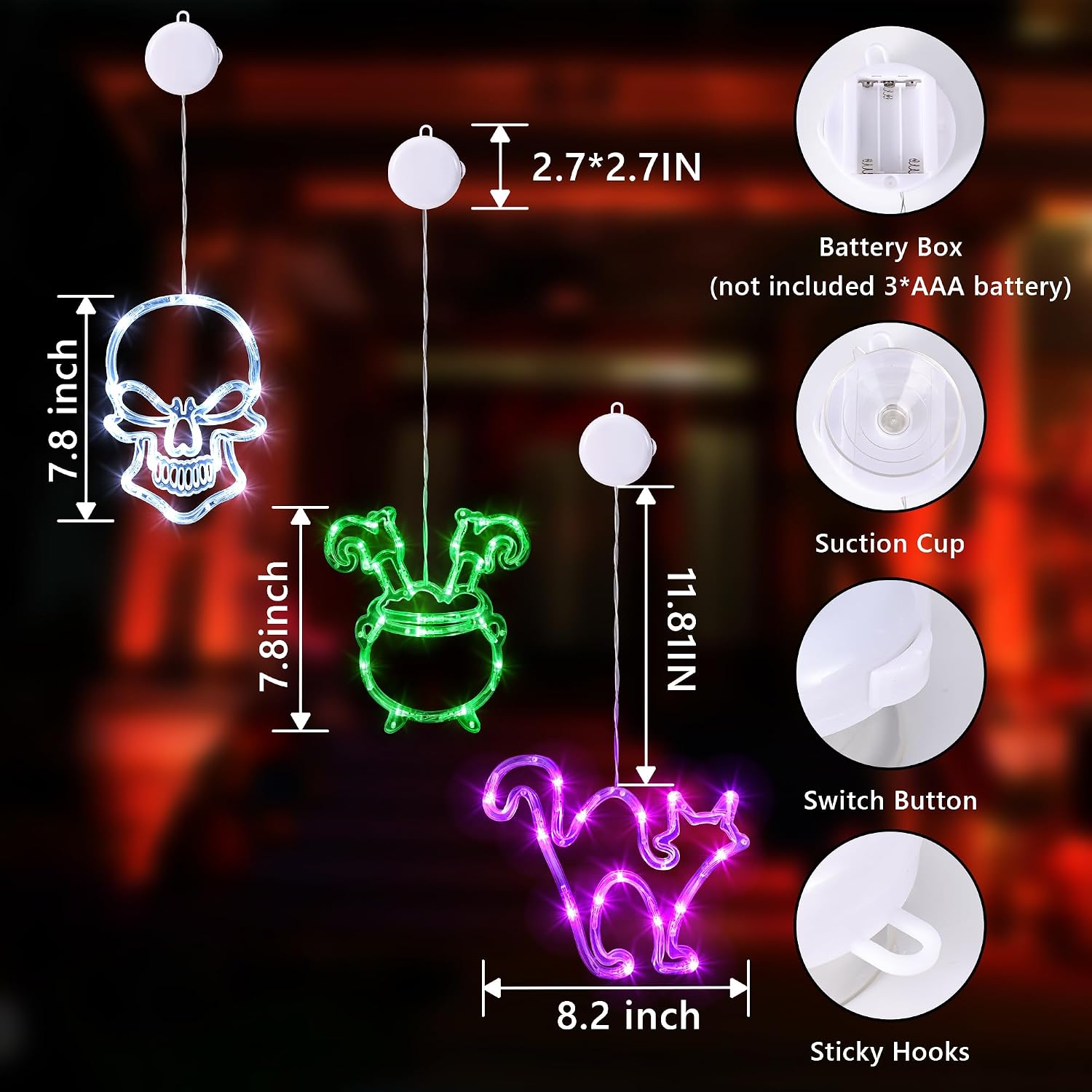 Detalle 2 de Joomer Halloween Window Lights 3-Pack
