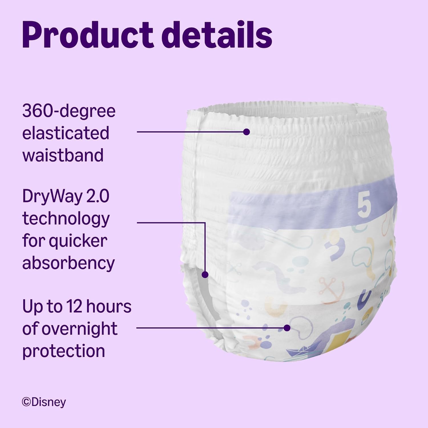 Detalle de Disney Windelhosen Größe 5 (12–17 kg), 70 Stück – Healthcare by Amazon