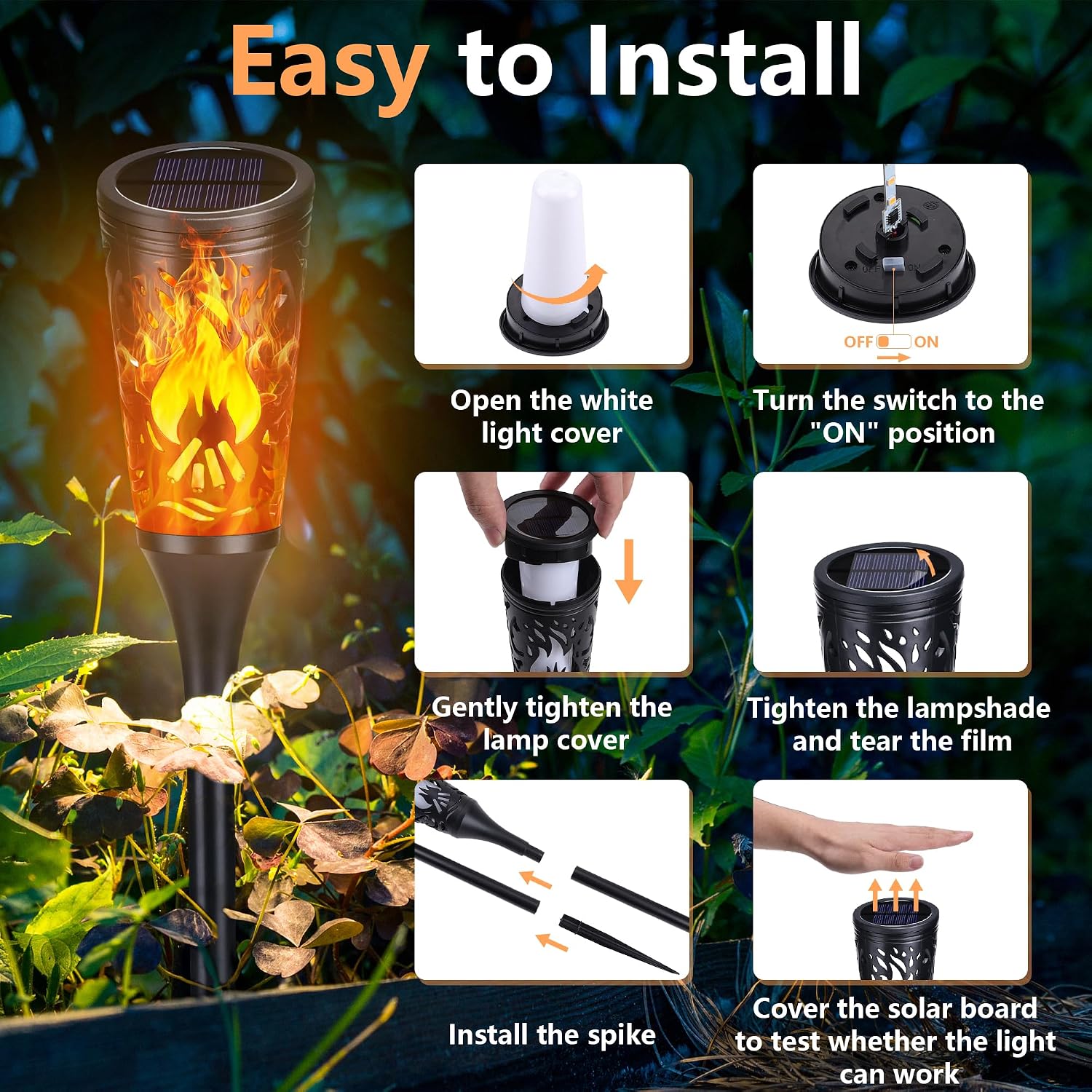 Detalle de Toodour Solar Torch Lights 10-Pack