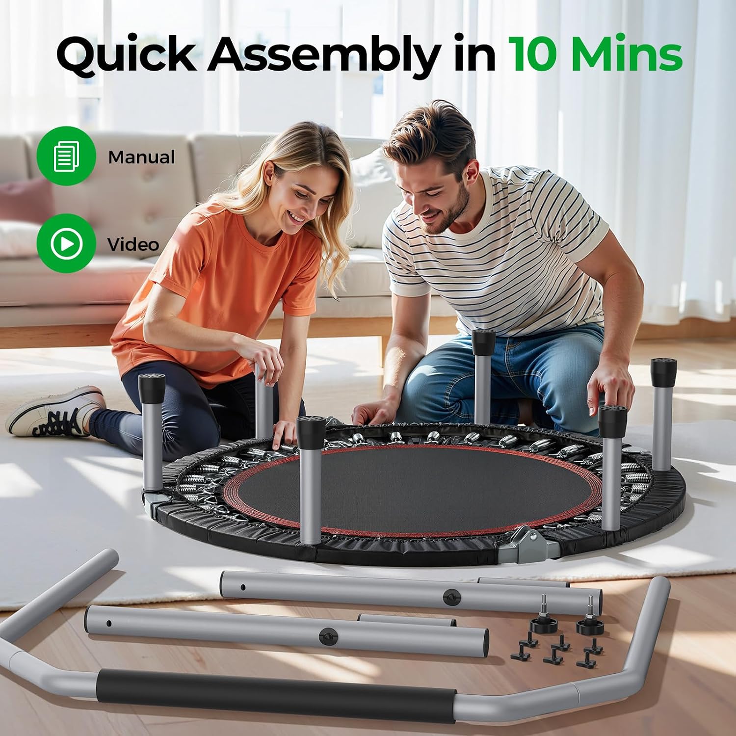 Thumbnail 6 de BCAN SP2 TX-6389CU 40-Inch Foldable Rebounder with Adjustable Handle