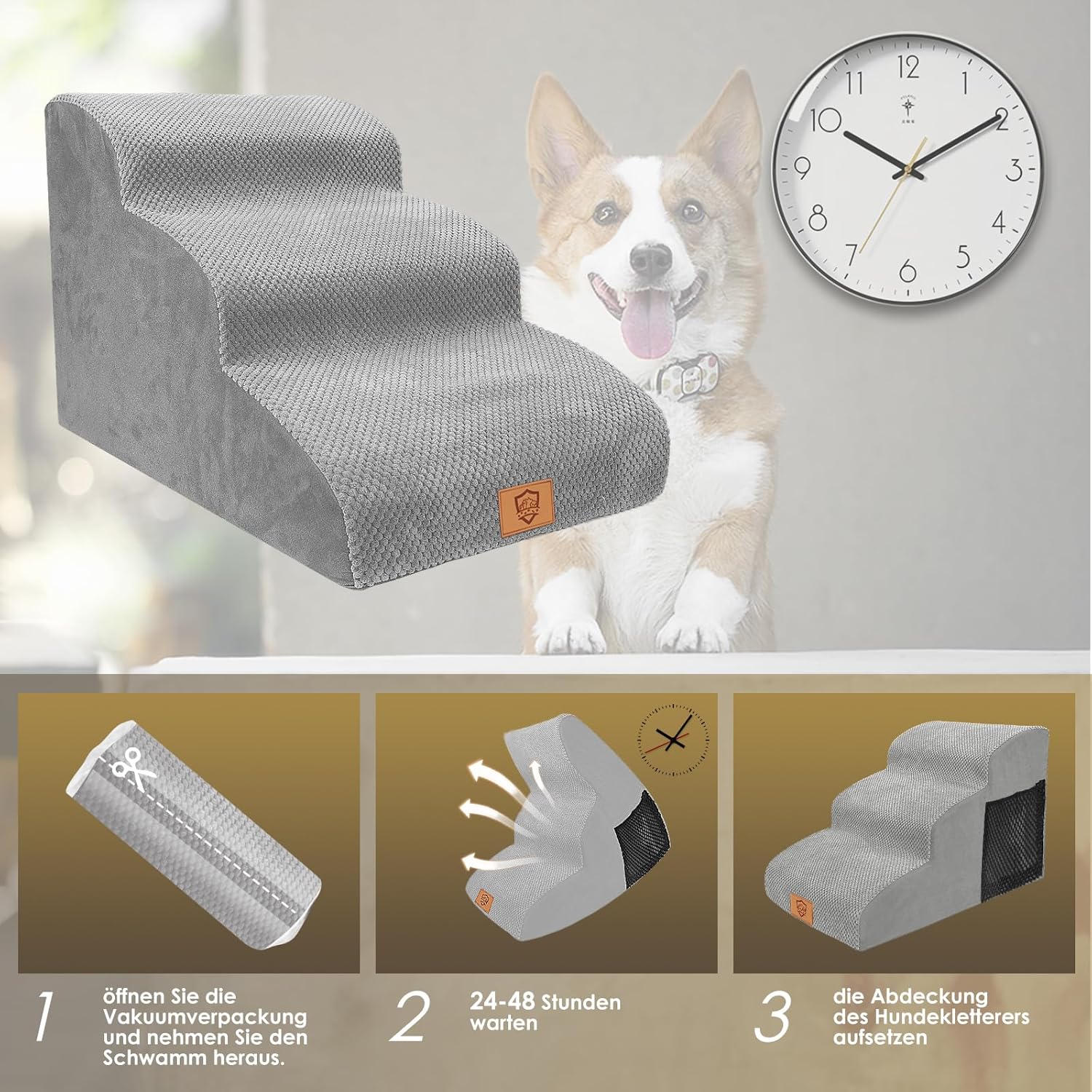 Thumbnail 3 de Thihome Hundetreppe 3 Stufen mit 25 kg
