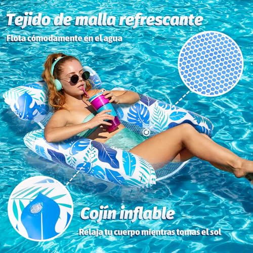 Thumbnail 1 de Alintor Colchoneta Piscina 4 en 1 (2 piezas): hamacas inflables, flotadores y silla deportiva para verano