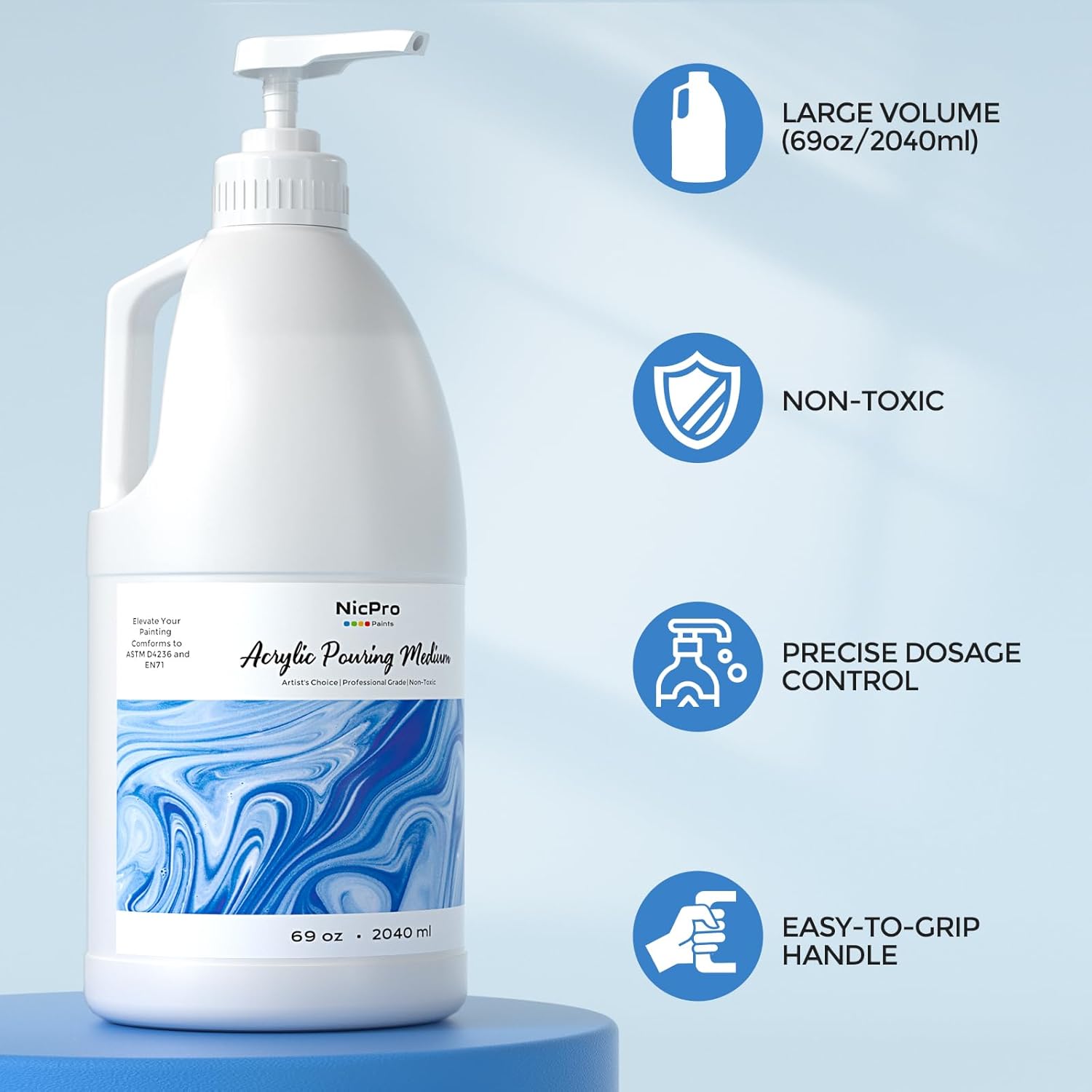 Thumbnail 3 de Nicpro Pouring Medium for Acrylic Paint 69 oz / 2040 ml