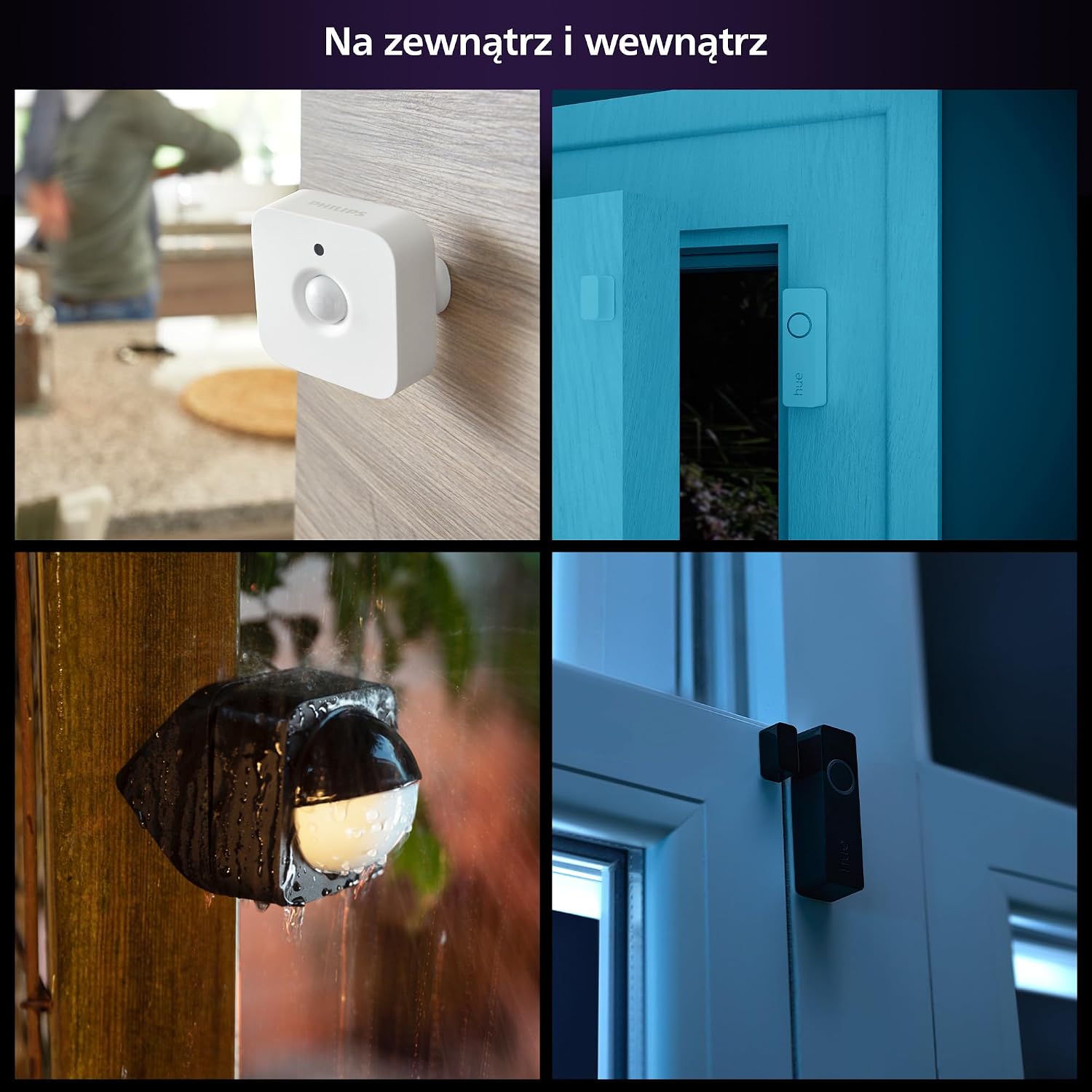 Detalle de Philips Hue Secure Raven – czarny czujnik kontaktu z alarmem świetlnym
