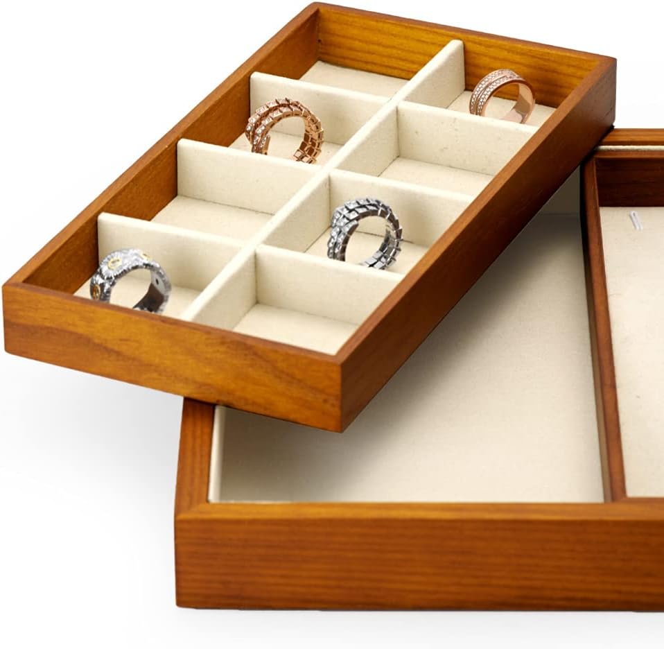 Thumbnail 5 de Oirlv Plateau à Bijoux en Bois Empilable 4 en 1