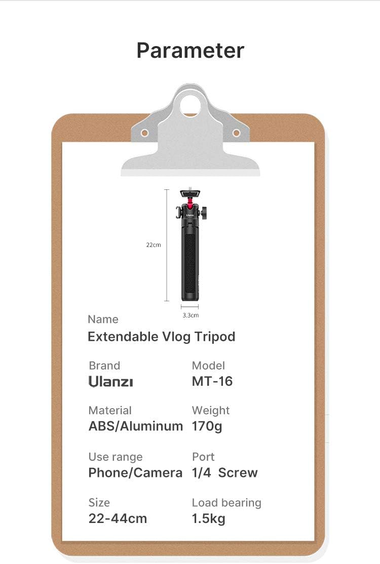 Thumbnail 5 de UURig MT-16 Extendable Tripod – Compact, Flexible 4-Level Adjustable Mini Tripod