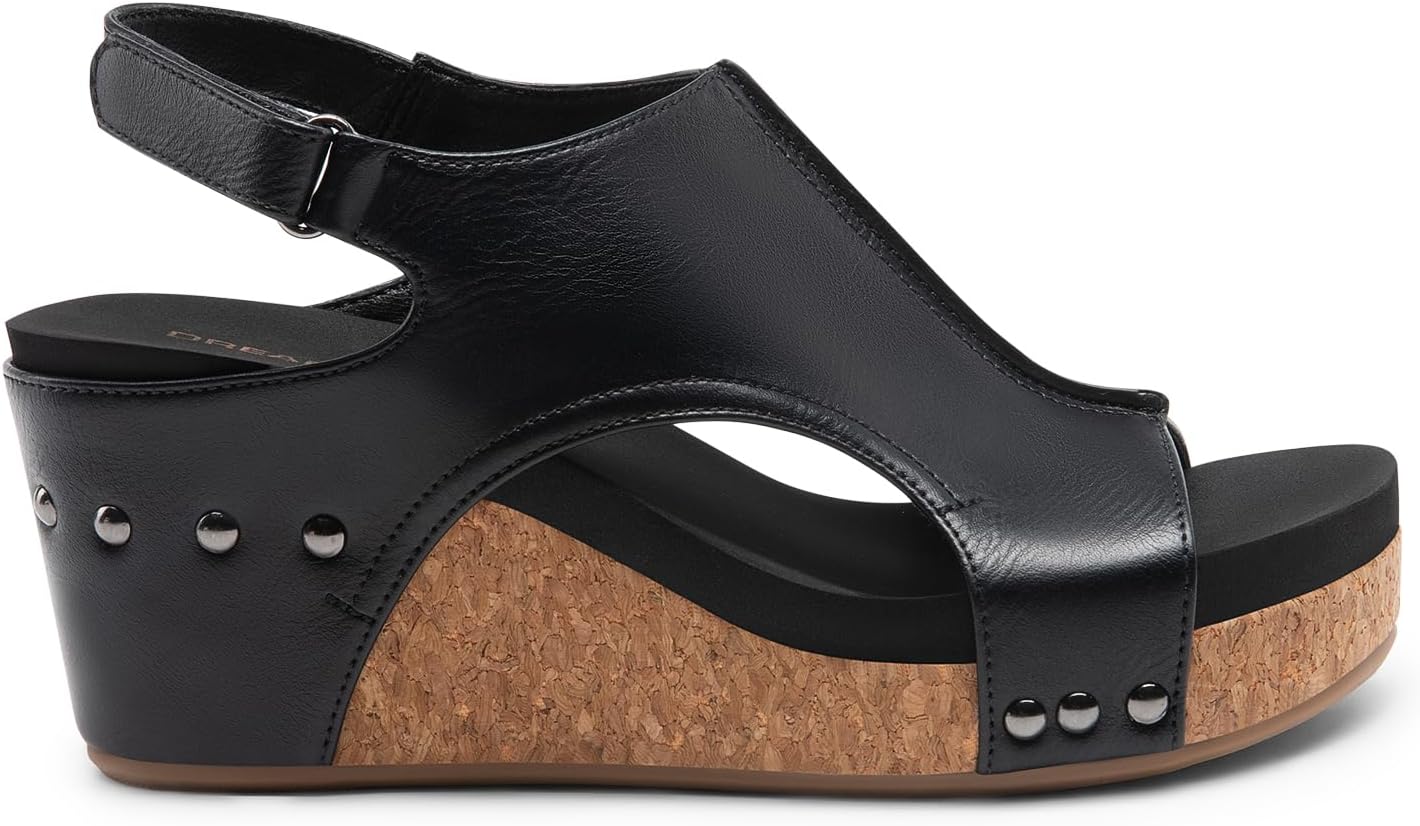 Thumbnail 3 de DREAM PAIRS Women's Platform Wedge Sandals — Comfortable Peep-Toe Cork Sandals for All-Day Wear