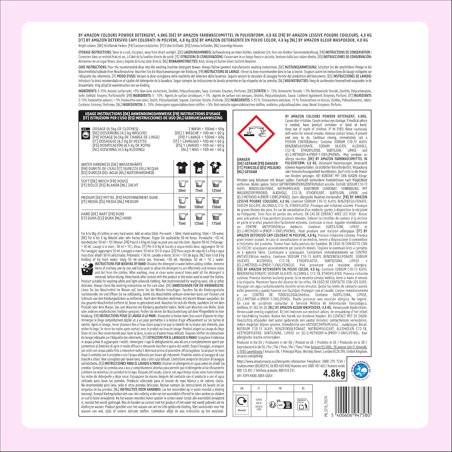 Thumbnail 1 de by Amazon Color Waschpulver – 4,8 kg, 80 Waschladungen