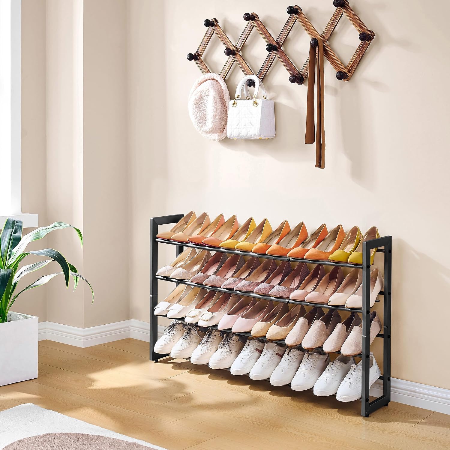 Detalle 2 de FAVOOSTY Expandable Shoe Rack, 4-Tier