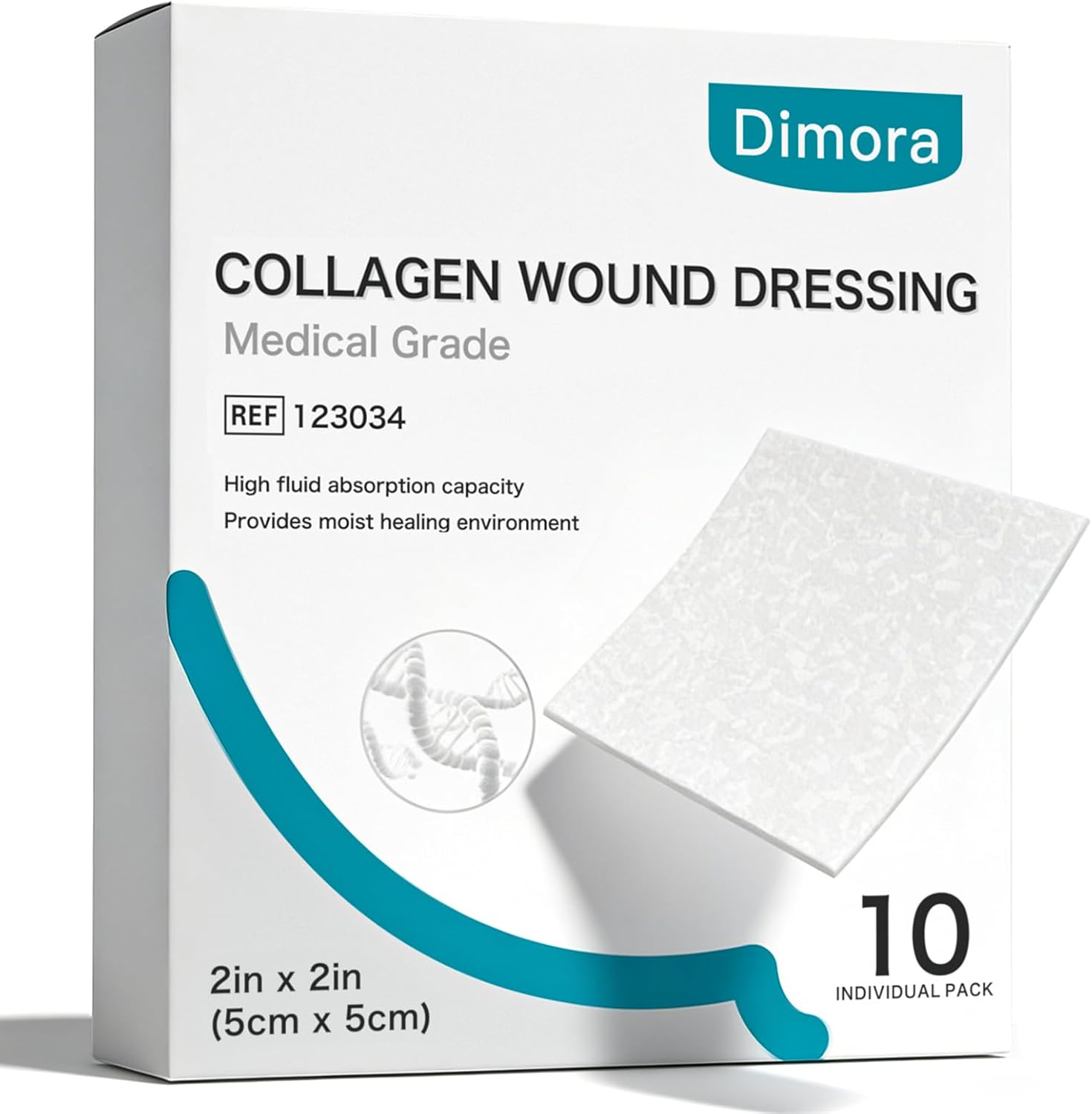 Detalle de Dimora Collagen Wound Dressing, 2 x 2-Inch Bovine Type I Sponge, 10-Pack