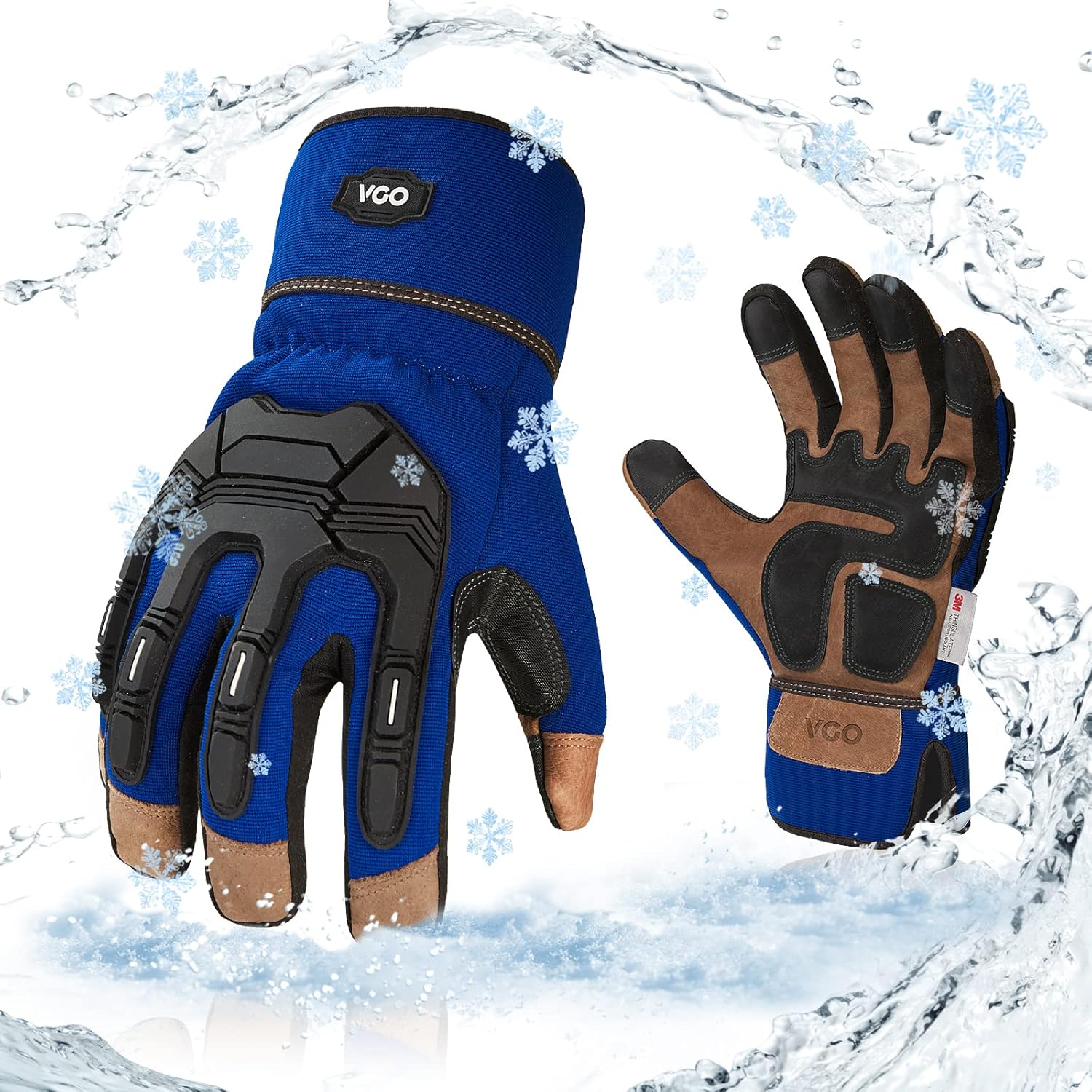 Thumbnail 6 de Vgo Winter Work Gloves Waterproof Touchscreen for Trucker 🧤