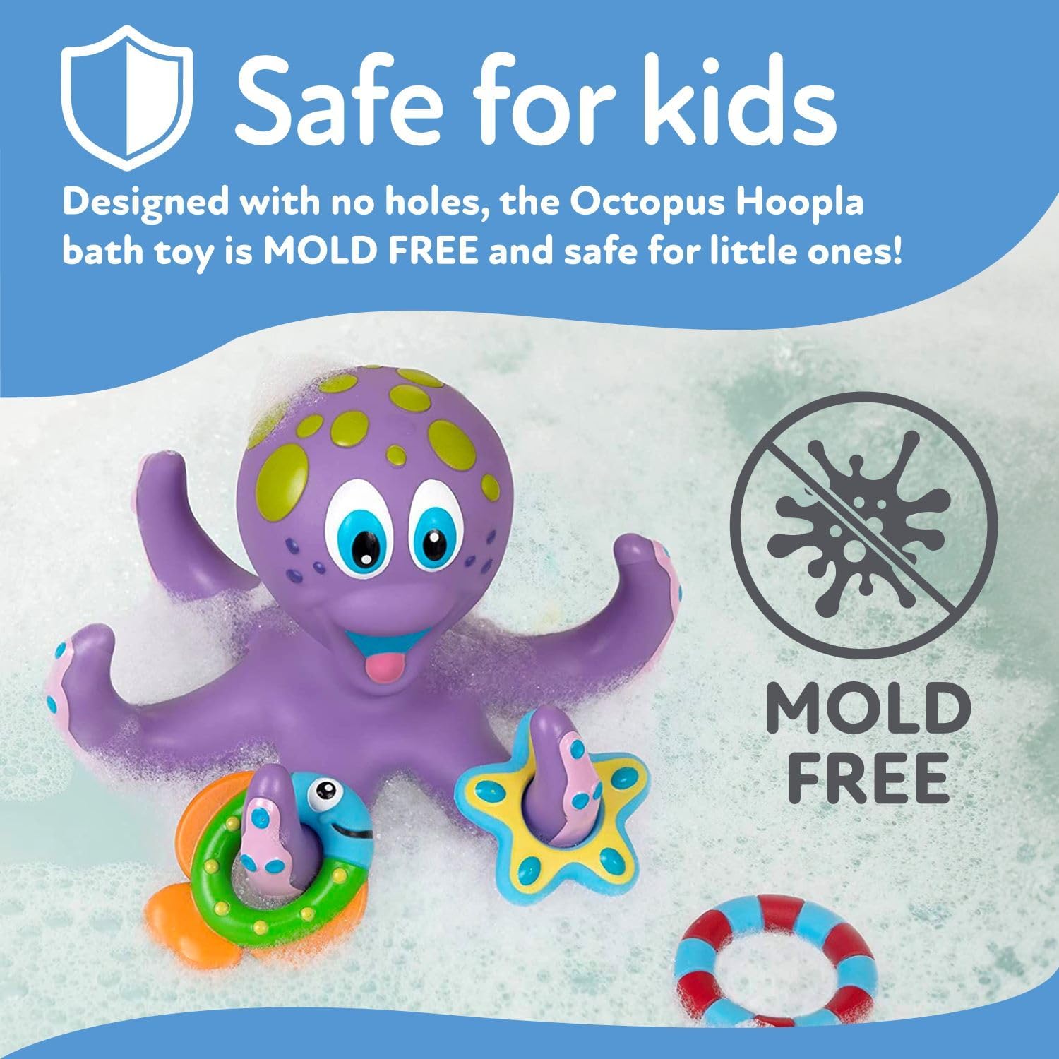 Thumbnail 2 de Nuby Octopus Floating Bath Toy – Sensory Development (3 Rings)