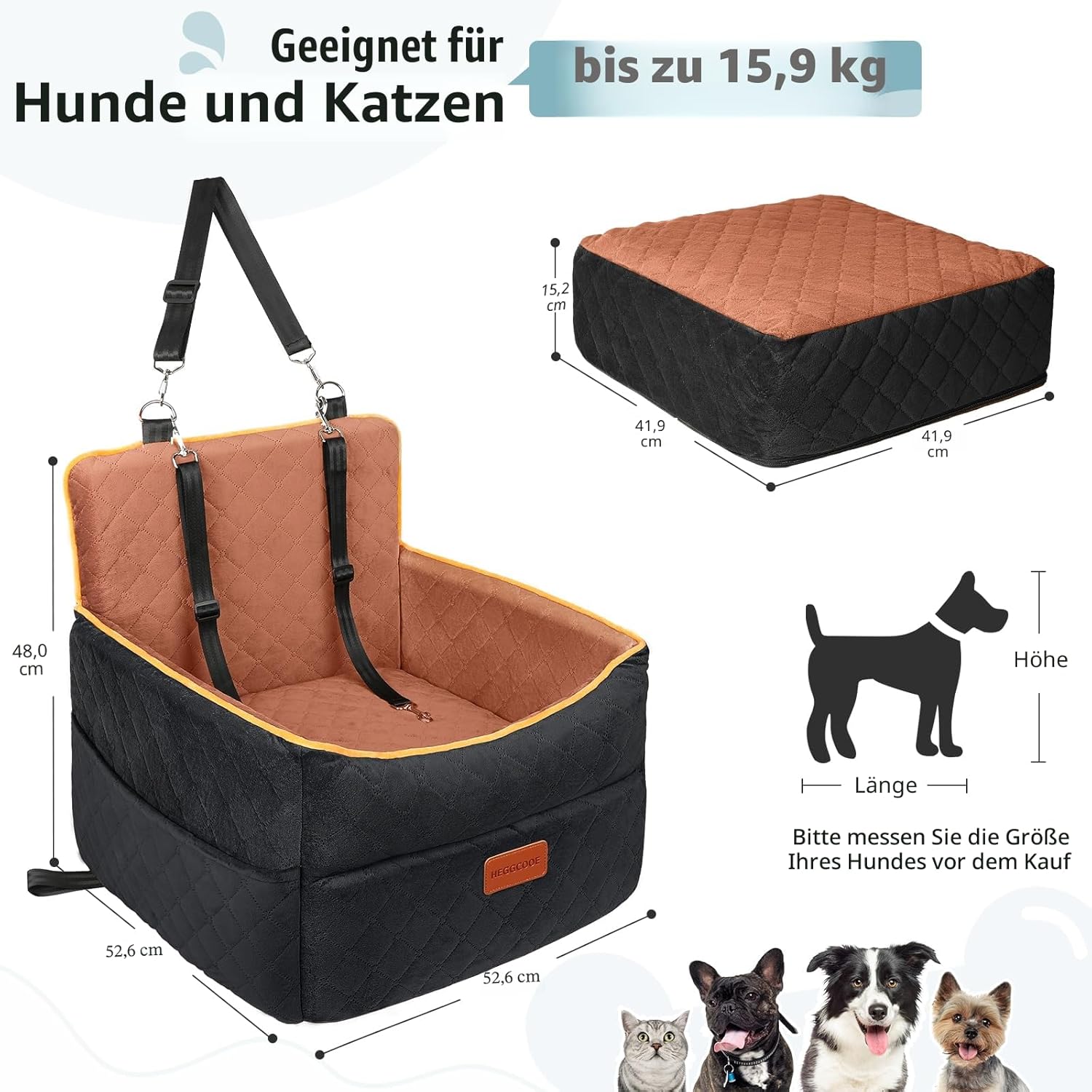 Detalle de Hundesitz Sitzerhöhung für kleine bis mittlere Hunde