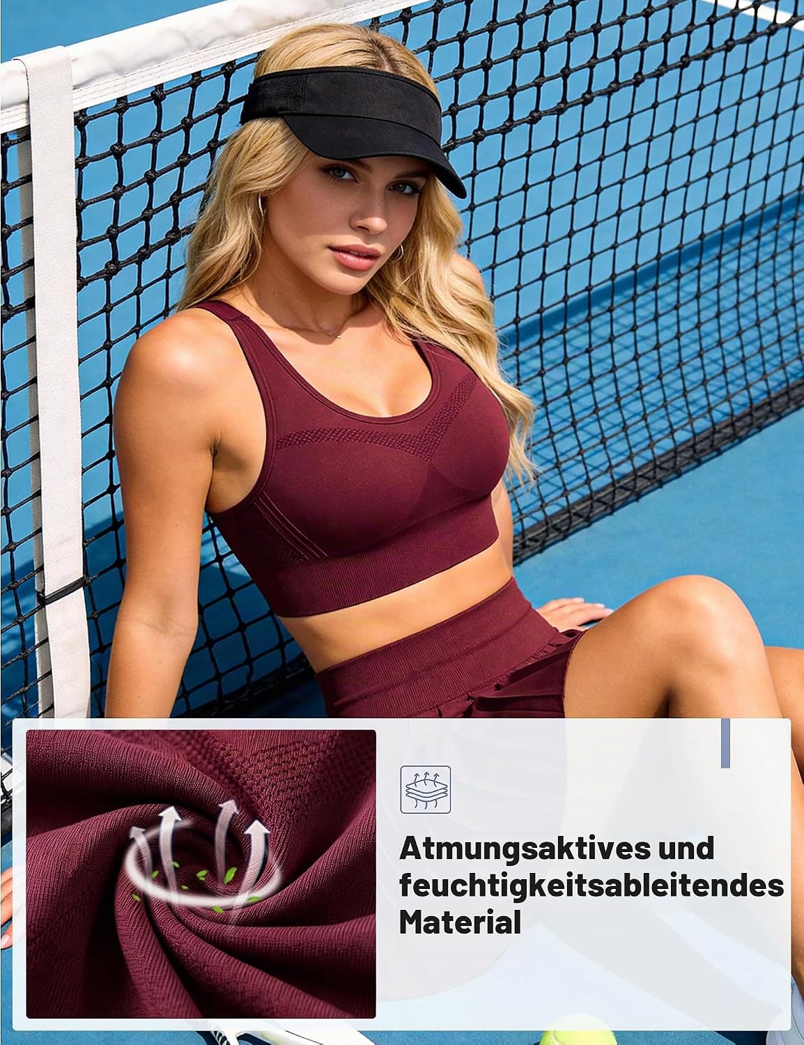 Detalle 2 de Litherday Sport-BH Damen Push-Up ohne Bügel – Starker Halt, abnehmbare Polster