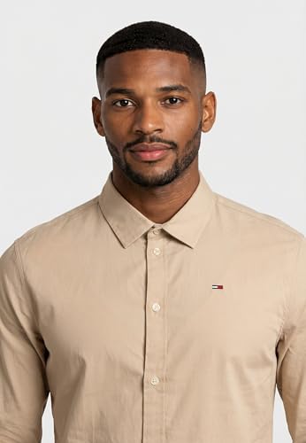 Thumbnail 2 de Tommy Jeans TJM Original DM0DM04405 camisa elástica para hombre beige (Arena del Golfo) talla XL