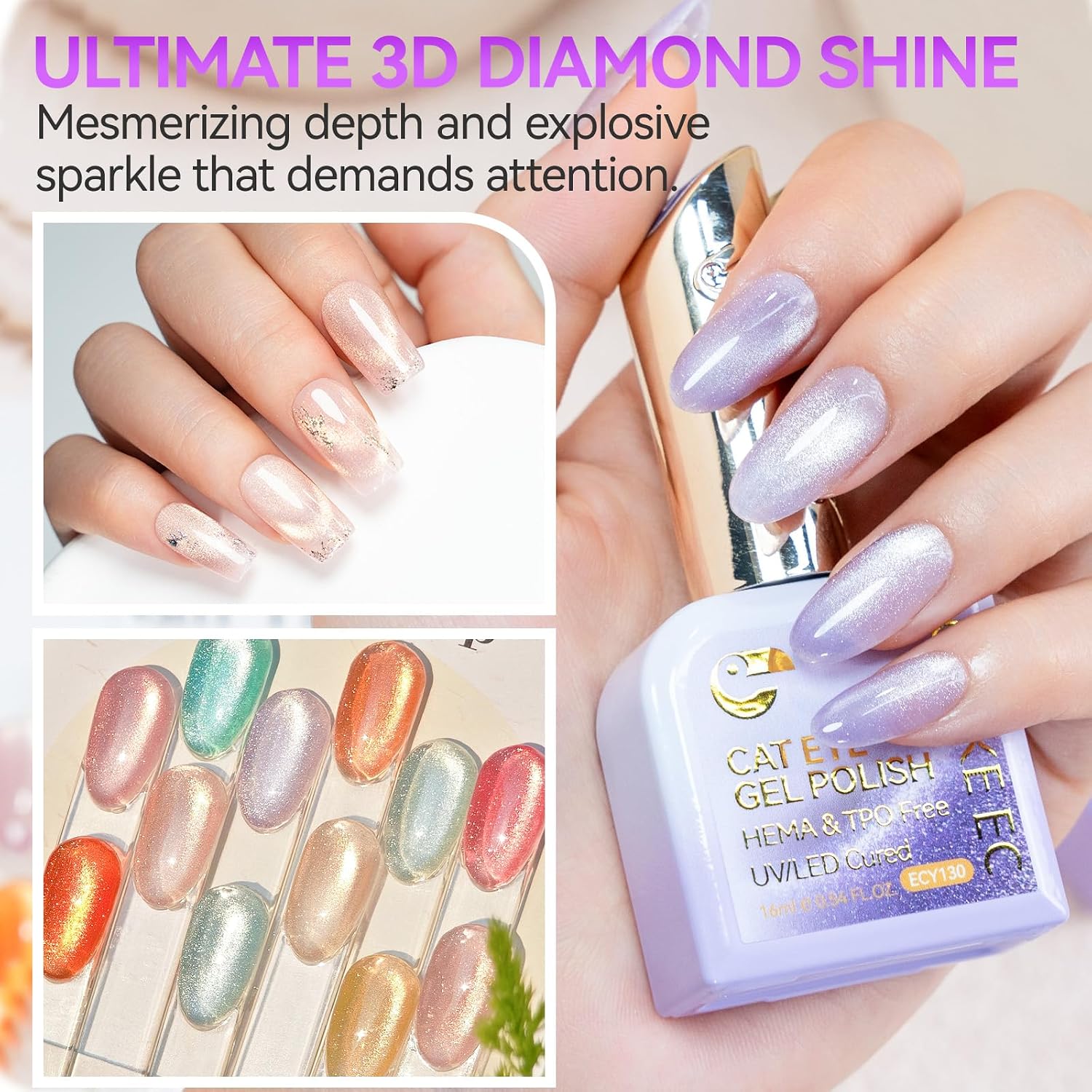 Detalle de Cat Eye Gel Polish Set, 16 mL Bottles