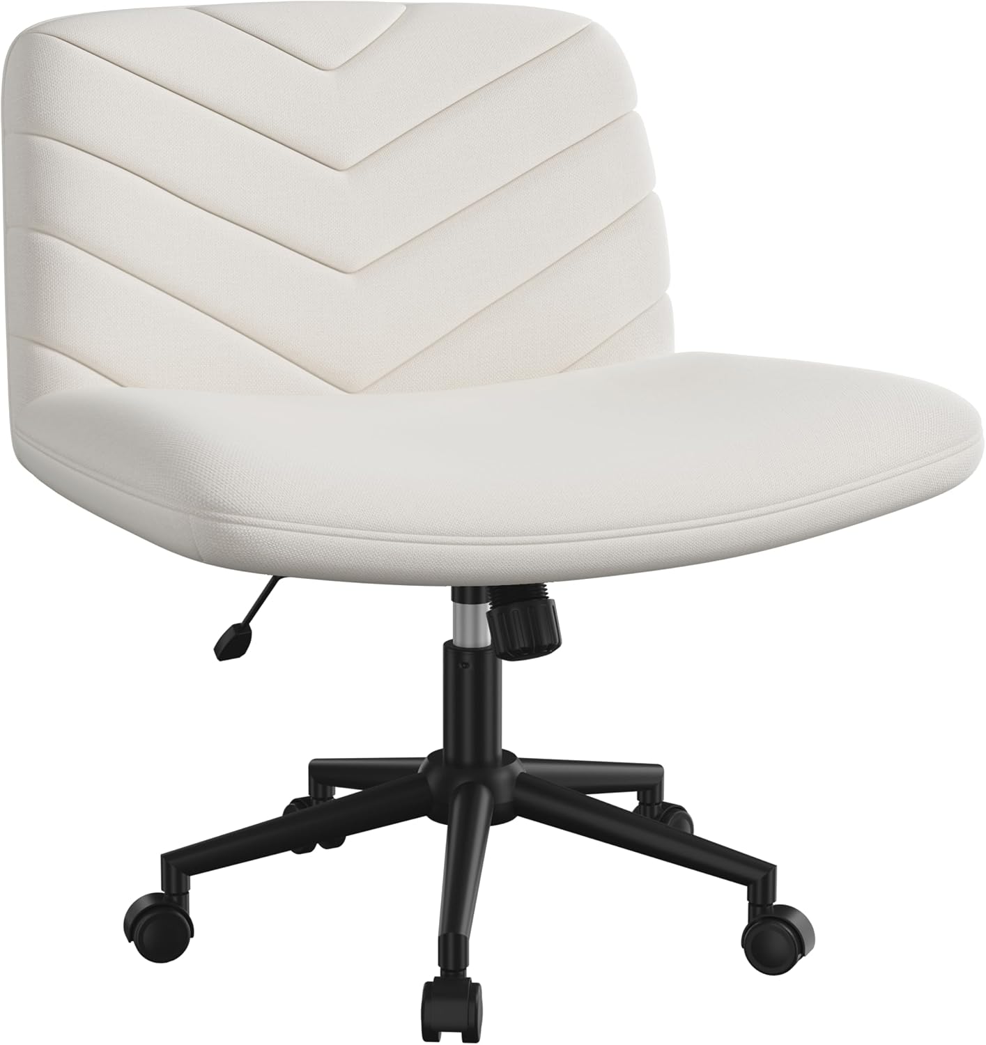 Detalle de Yaheetech sedia ufficio girevole senza braccioli in tessuto con schienale reclinabile e altezza regolabile (beige)
