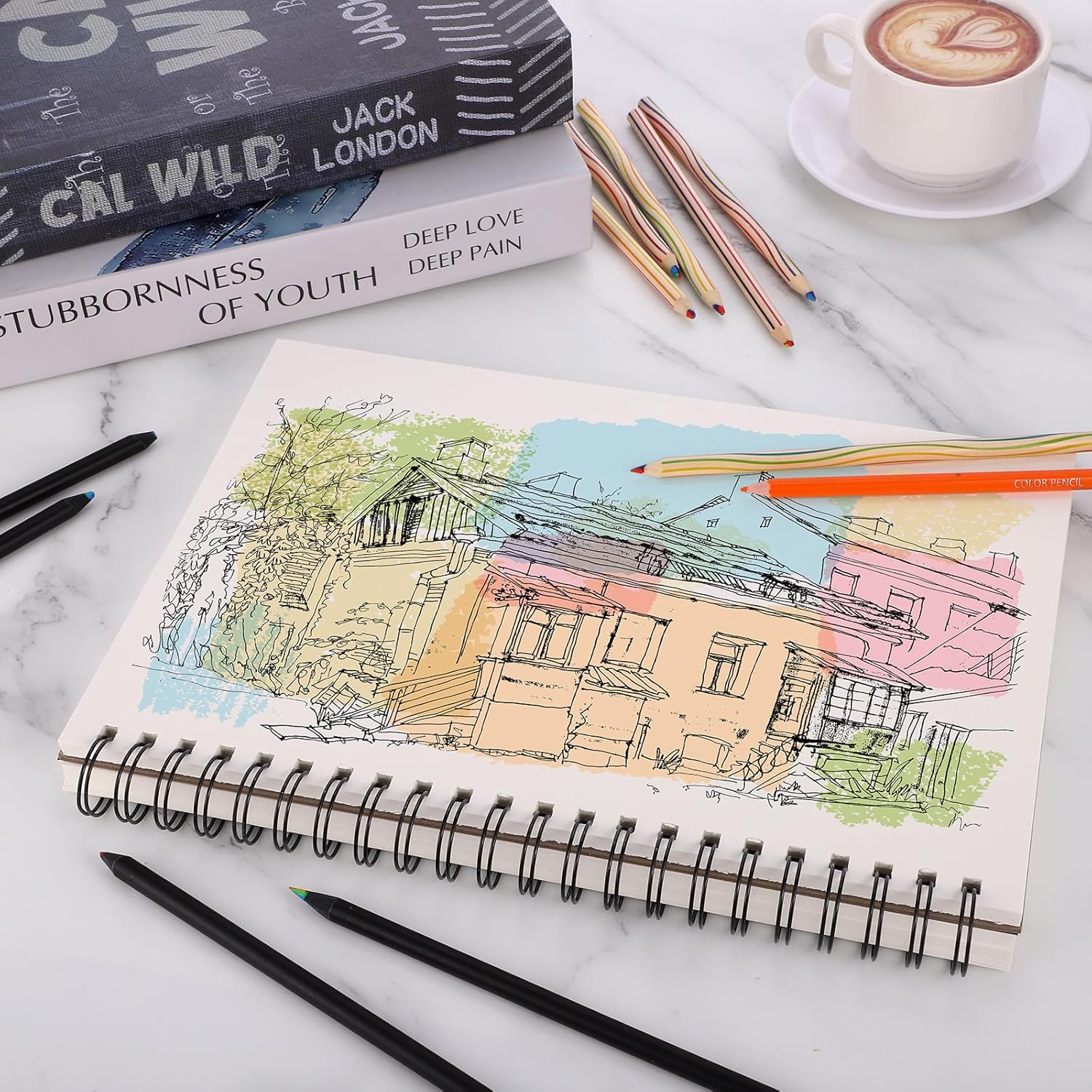 Thumbnail 5 de A4 Mixed Media Sketchbook 160 GSM, 120 pages 🎨