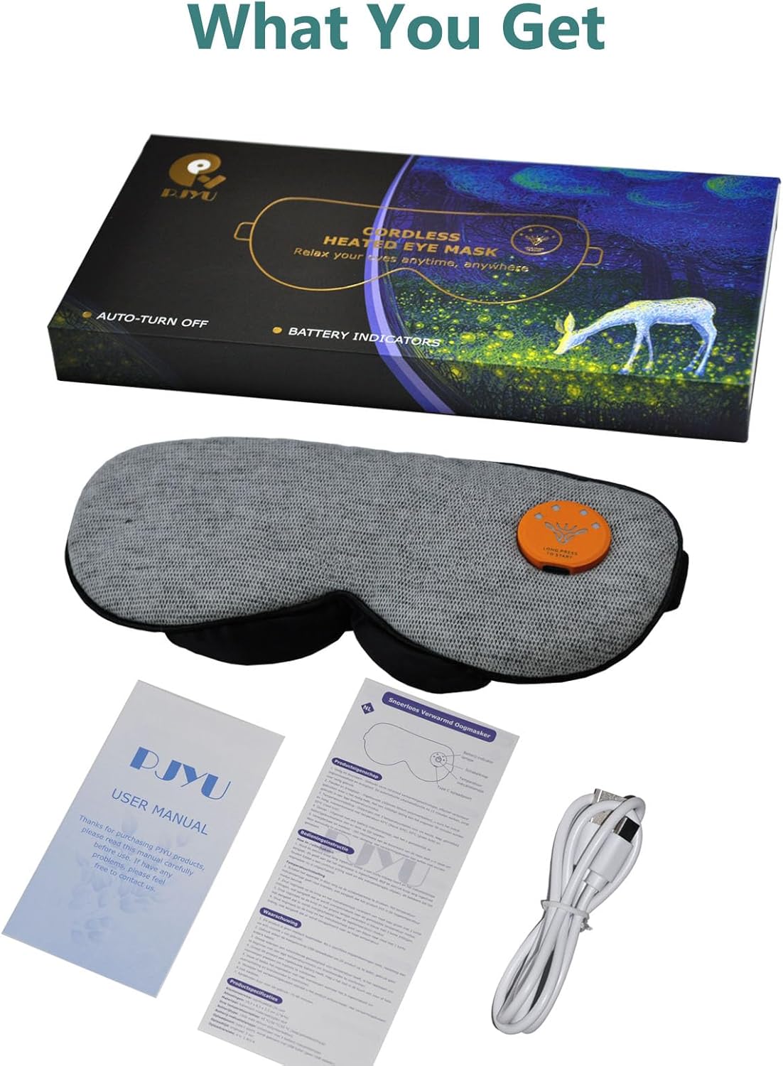 Thumbnail 6 de PJYU Heated Eye Mask for Dry Eyes: Rechargeable, Light-Blocking, with Adjustable Heat