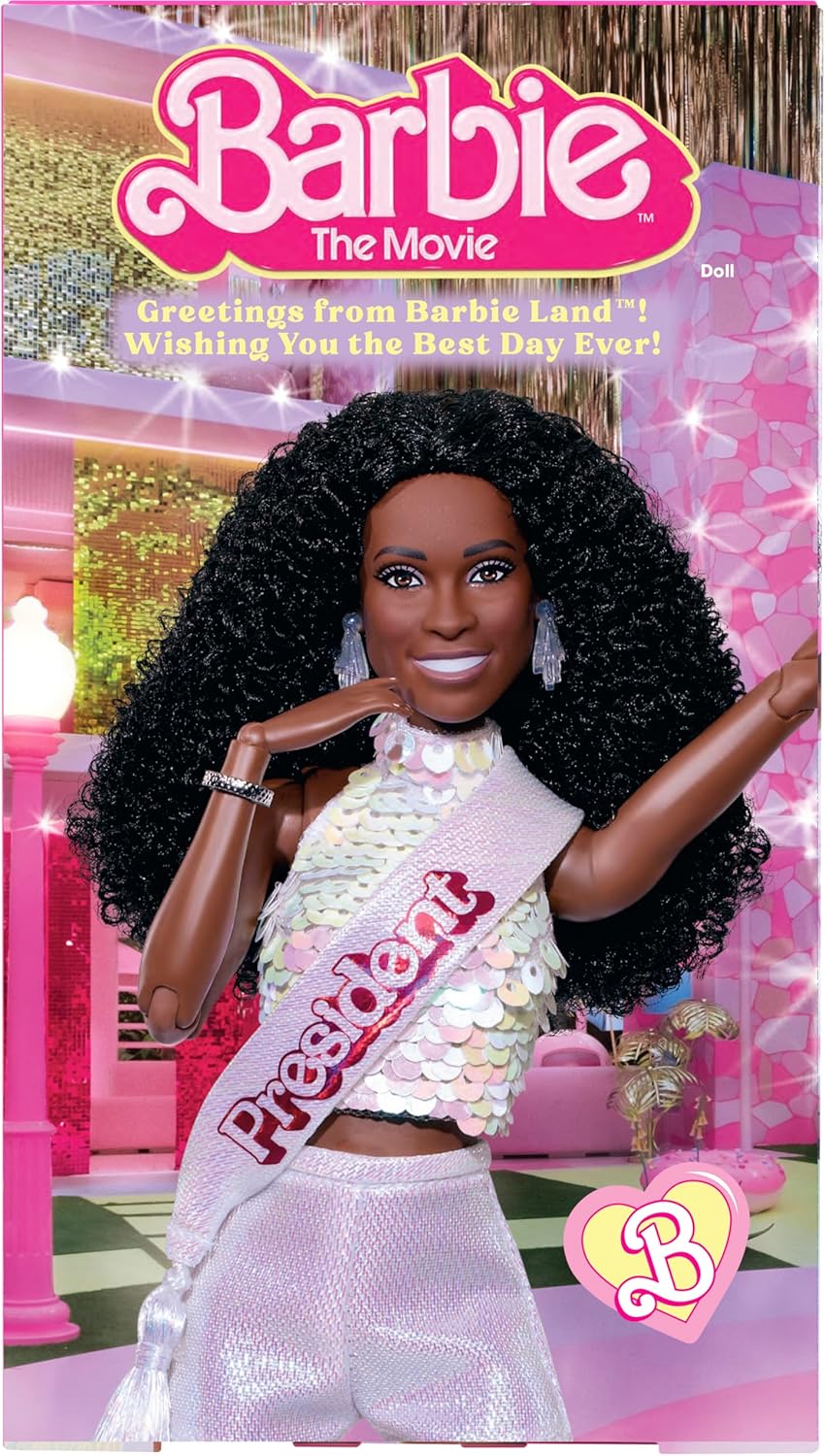 Thumbnail 5 de Barbie The Movie Presidente Issa Rae JBJ55, bambola da collezione con outfit bianco scintillante