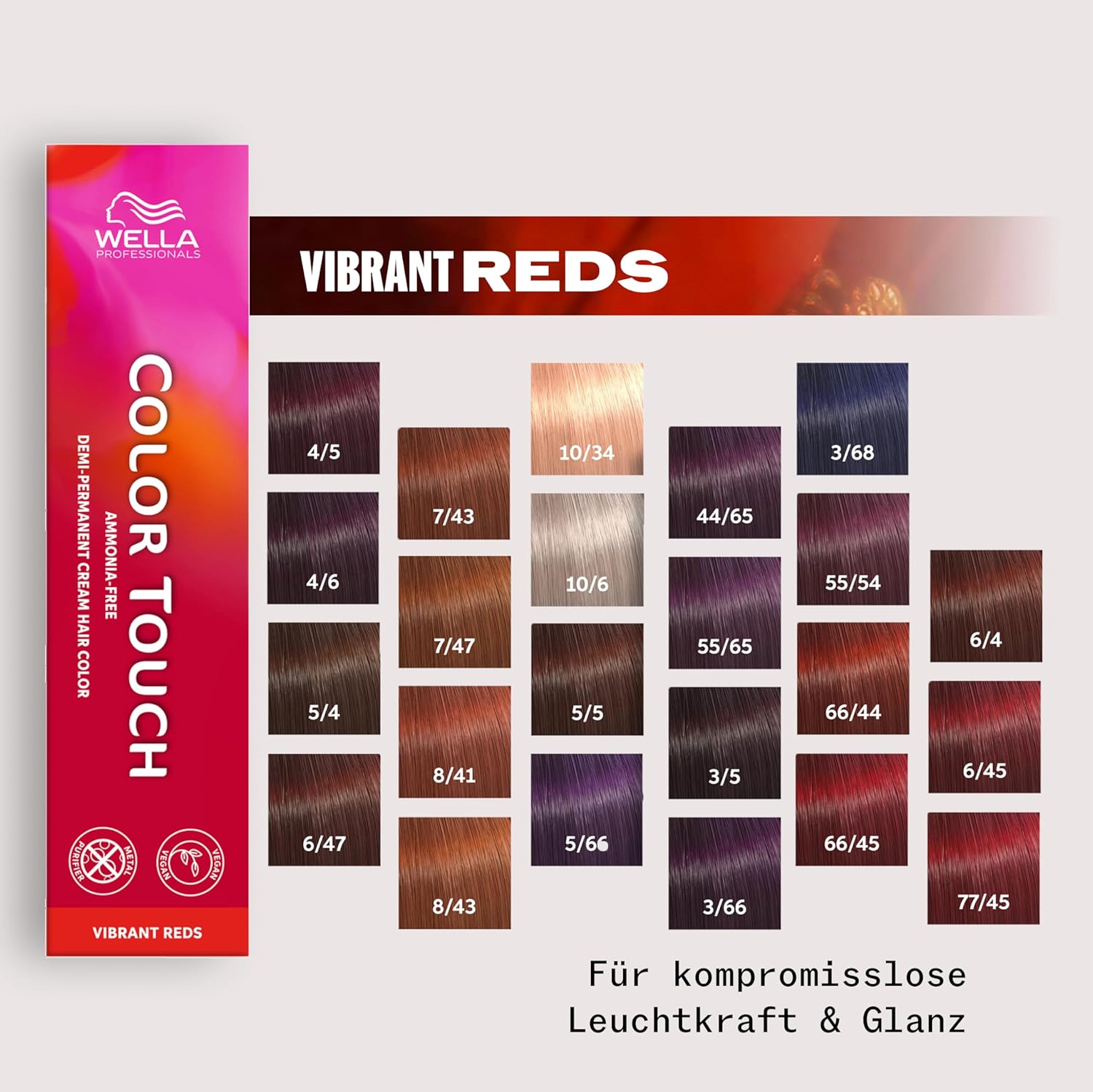 Thumbnail 4 de Wella Professionals Color Touch Vibrant Reds – ammoniakfreie, vegane Intensivtönung für leuchtende Rottöne